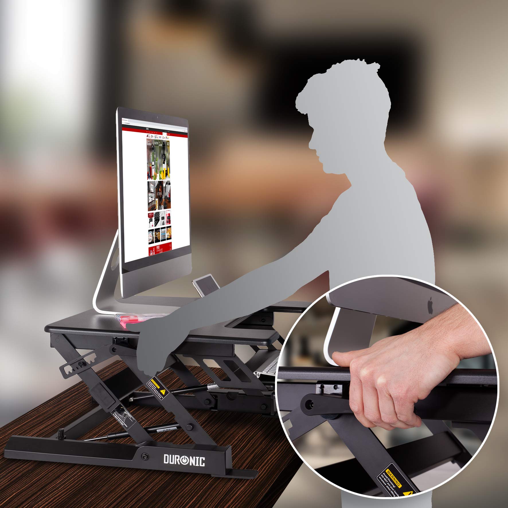Duronic DM05D19 Electric Sit Stand Desk Converter - 28.3