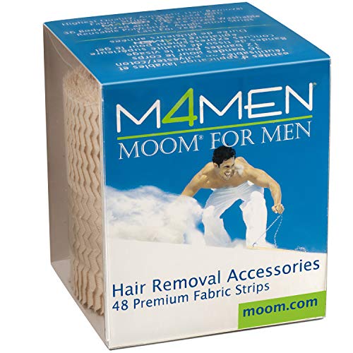 MOOM Waxing Hair Removal Strips for Men & Women - Polycotton Strips for Maximum Hair Removal - Ideal for Back, Chest, Legs & Body Waxing (48 Count) | At-Home Waxing Kit for Smooth Skin | Perfect for Pre-Vacation, Beach Prep & Hair-Free Confidence