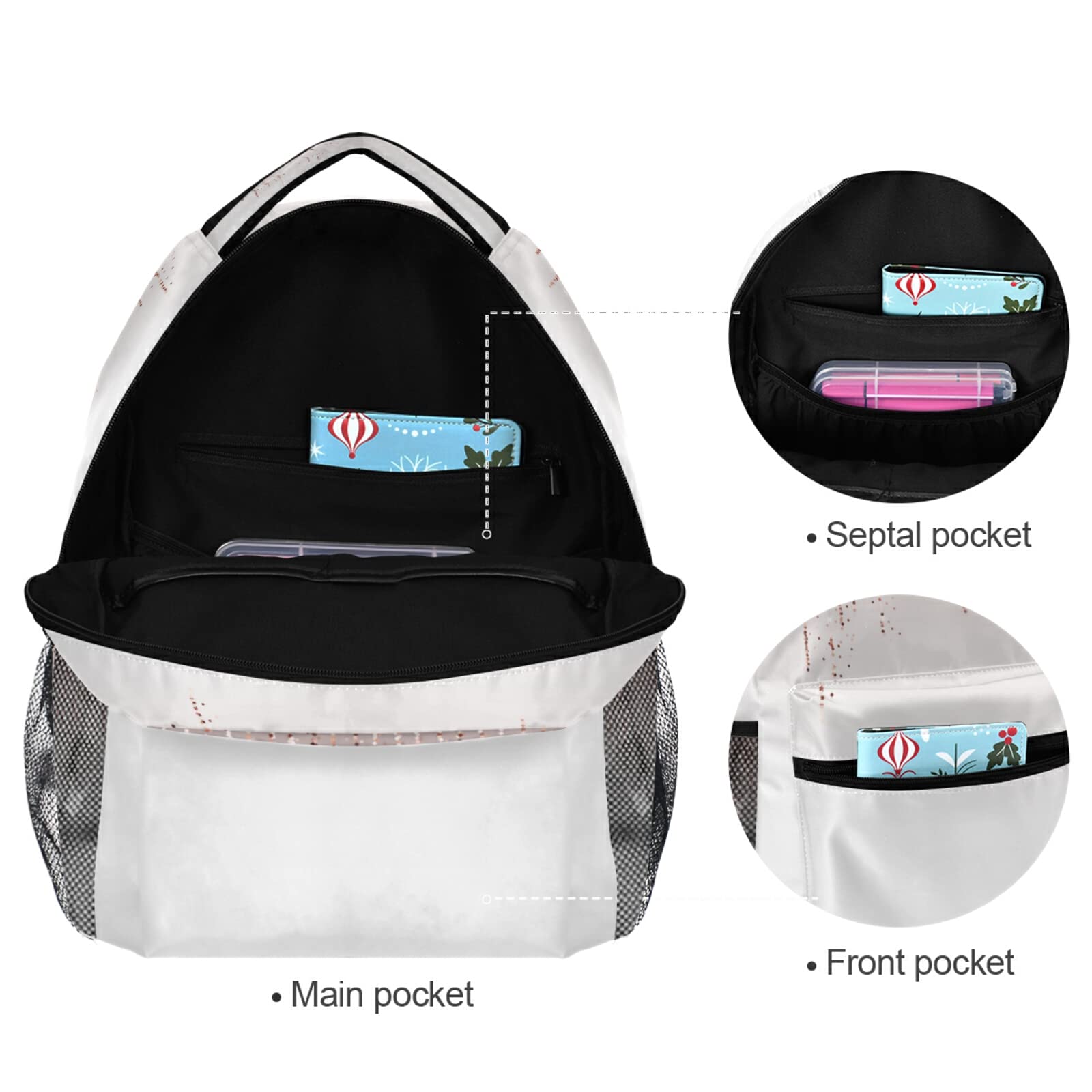 Pfrewn Rose Glitter Backpack for Girls, Teens & Women - Sparkling School Bookbag with Shimmer Design - Perfect for School, College, Travel & Everyday Use