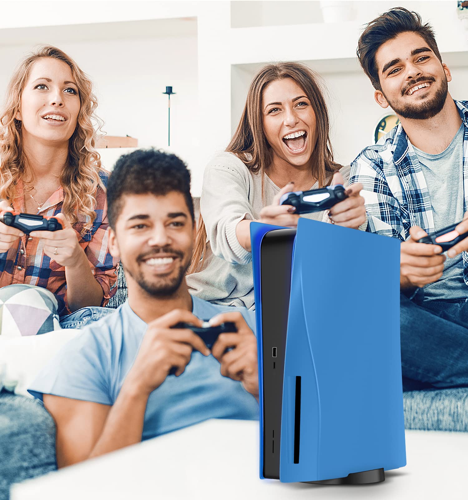 Starlight Blue PS5 Faceplate Cover - Shockproof ABS Hard Shell Replacement for PlayStation 5 Console - Anti-Scratch Side Plates & Protective Skin - Perfect for Gaming Setups & Console Customization