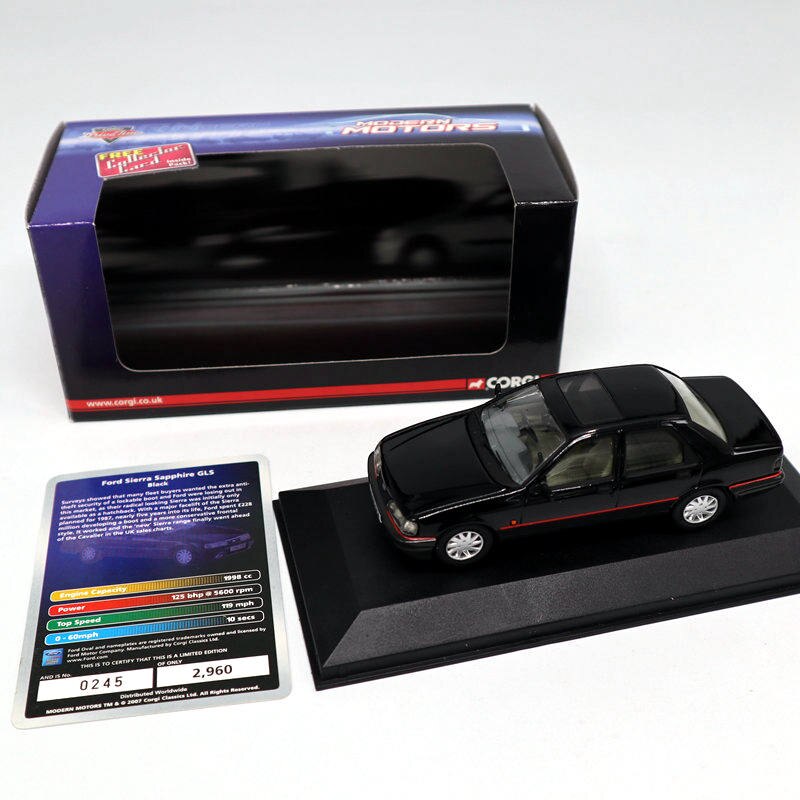 10pcs Wholesale LLEDO Vanguards 1:43 Scale Ford Sierra Sapphire GLS Black VA09901 Diecast Model Cars - Collectible Miniature Toy Vehicles for Display, Gifts & Car Enthusiasts