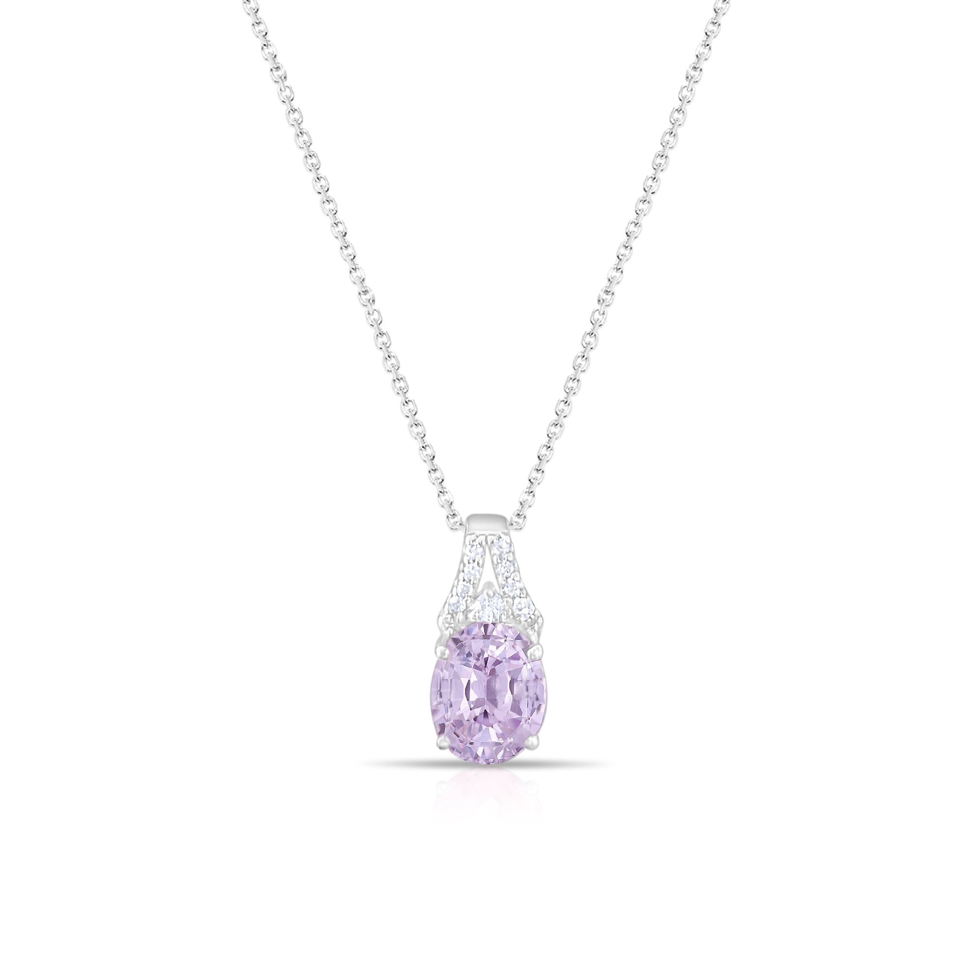 2.53cttw Amethyst Diamond Pendant in 14K White Gold - Elegant Jewelry Gift for Women, Perfect for Valentine's Day, Anniversary & Special Occasions