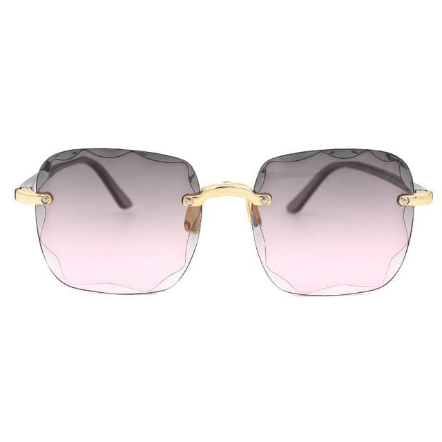 Stylish Women's Square Frameless Sunglasses UV400 Protection - Perfect for Driving, Beach & Outdoor Activities