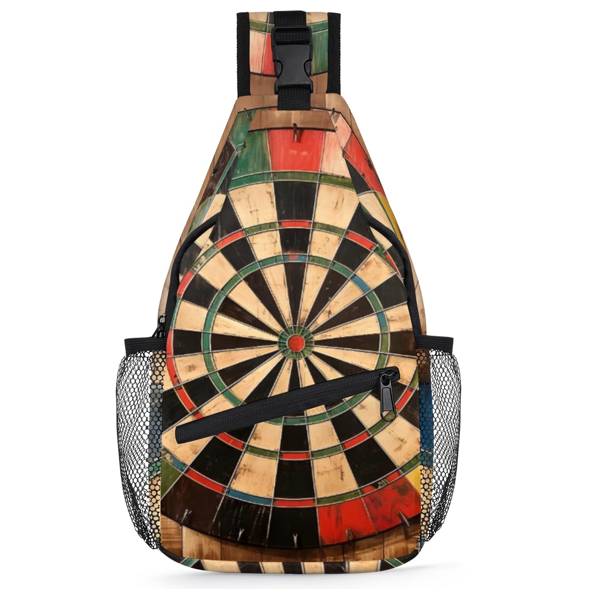 TropicalLife Printed Dart Board Sling Backpack - Unisex Crossbody Shoulder Bag for Men & Women - Lightweight Chest Daypack for Travel, Hiking, Sports & Outdoor Adventures
