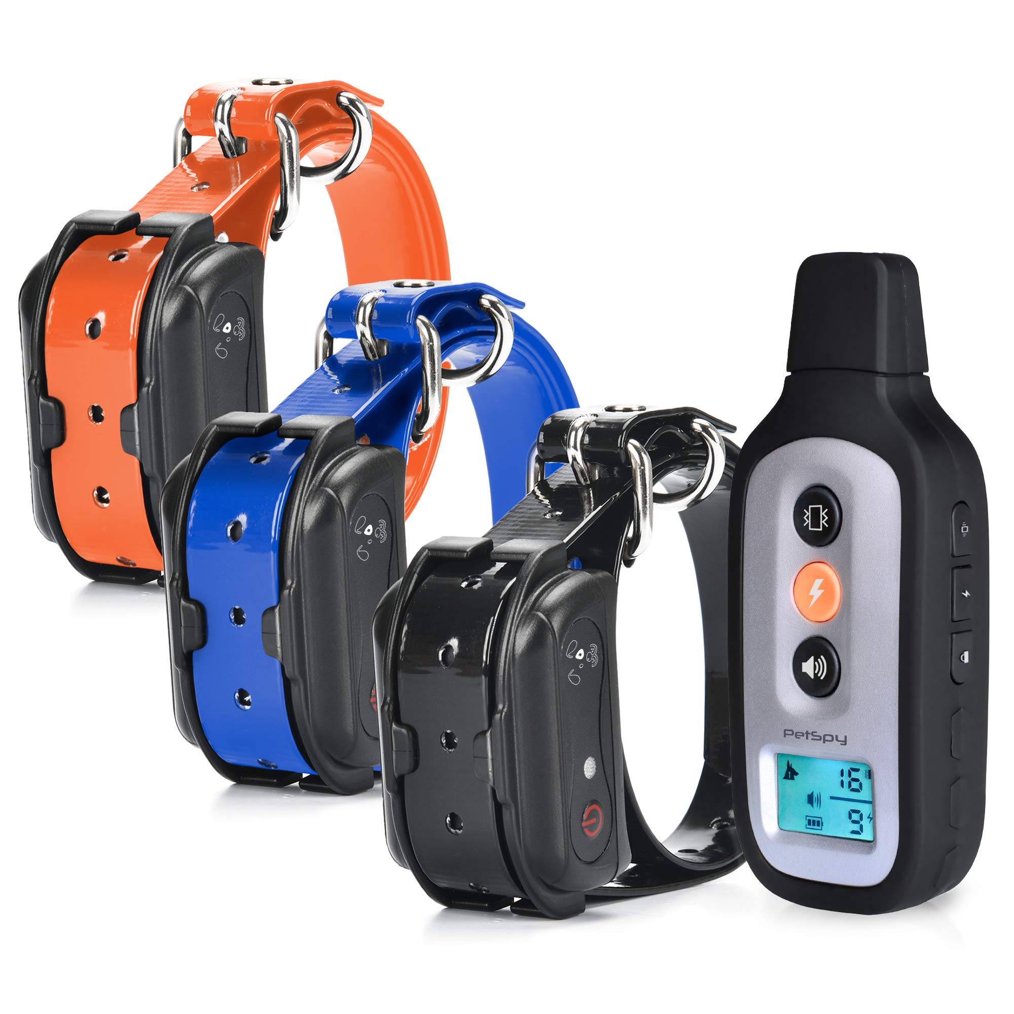PetSpy XPro 3 Dog Training Shock Collar - 1000 Yard Remote Control for Small to Large Dogs | Vibration, Beep & Safe Shock Modes | Waterproof & Durable | Perfect for Obedience Training, Bark Control & Outdoor Adventures (3 Dog System)