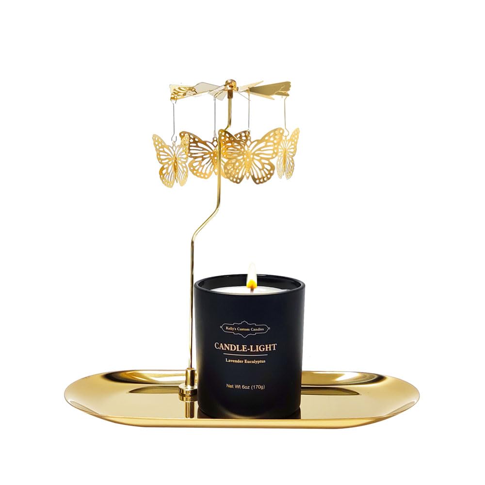 Kelly's Custom Candles - 6oz Rotating Butterfly Scented Candle | Unique Birthday Gifts for Women, Mom, Wife & Colleagues | Perfect for Anniversaries, Christmas, Thanksgiving & Special Occasions | Home Decor & Relaxation Gift Idea