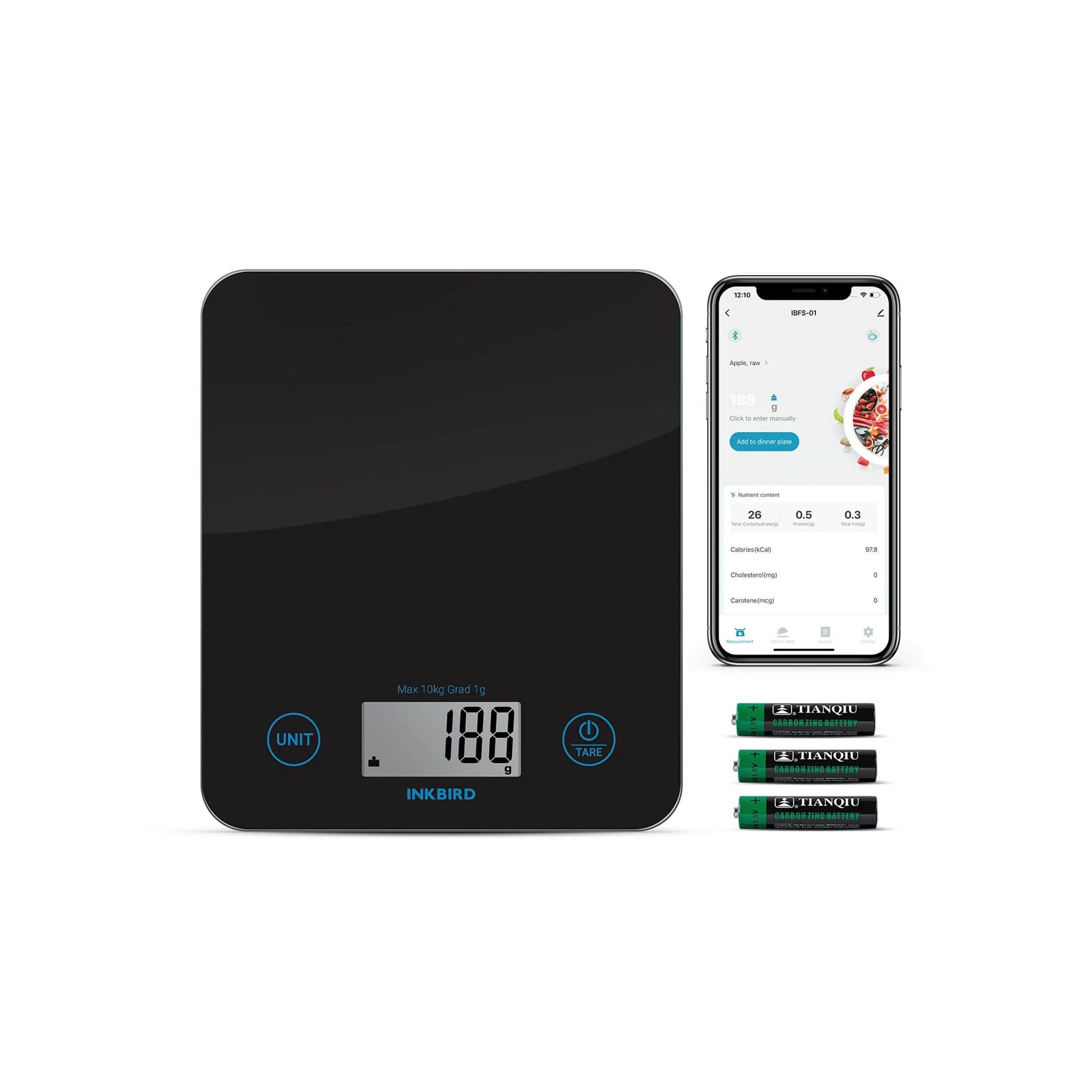 IBFS 01 Digital Kitchen Scale - Precise Food Measuring for Baking, Cooking & Dieting | LCD Display, Stainless Steel Platform