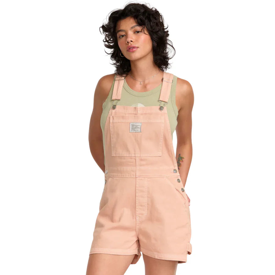 RVCA Women's Drea Denim Overalls - Stylish & Comfortable Jumpsuit for Casual Wear, Work, or Outdoor Adventures