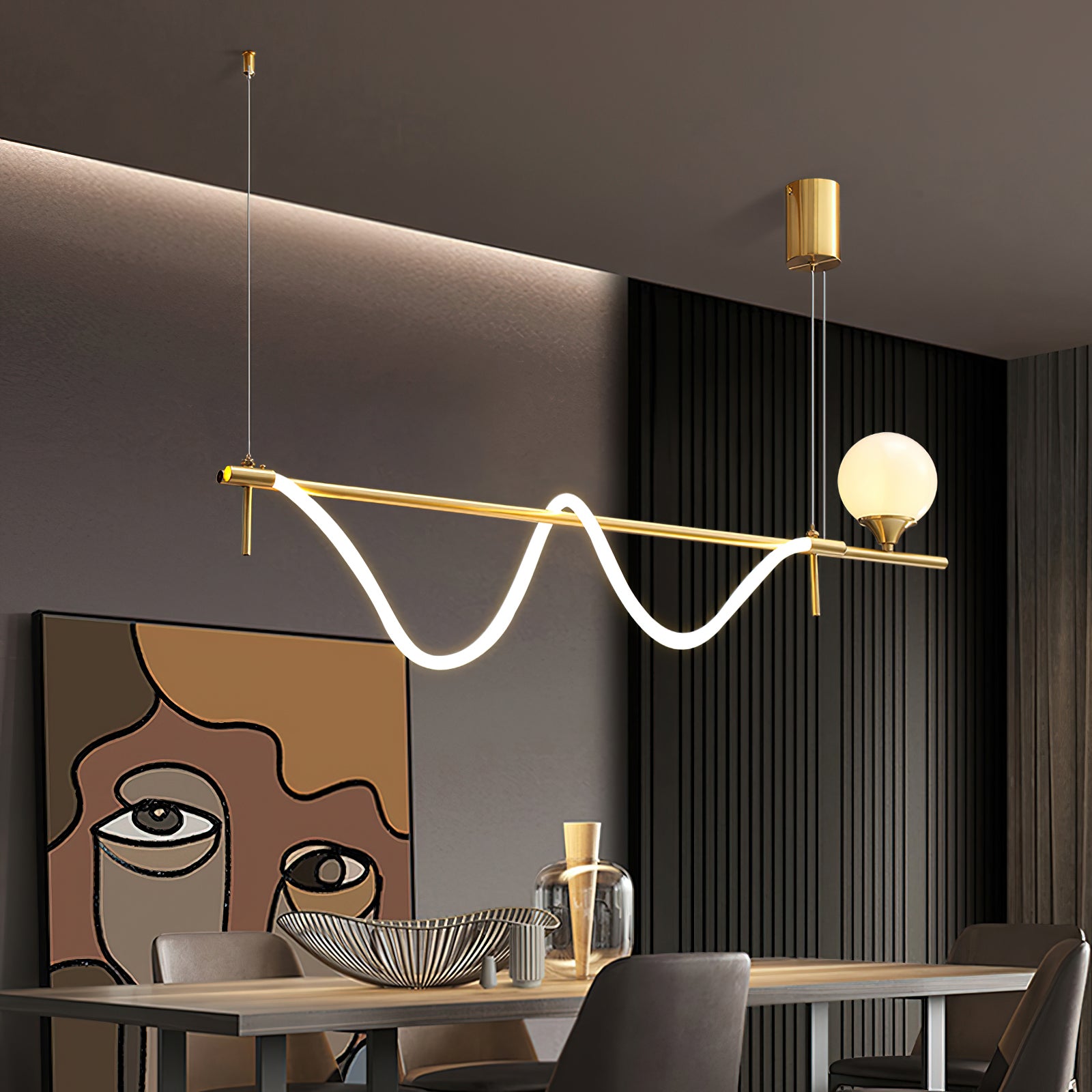 Sniki Pendant Light - Modern Hanging Ceiling Lamp for Kitchen Island, Dining Room & Bedroom | Adjustable Height & Dimmable LED Lighting