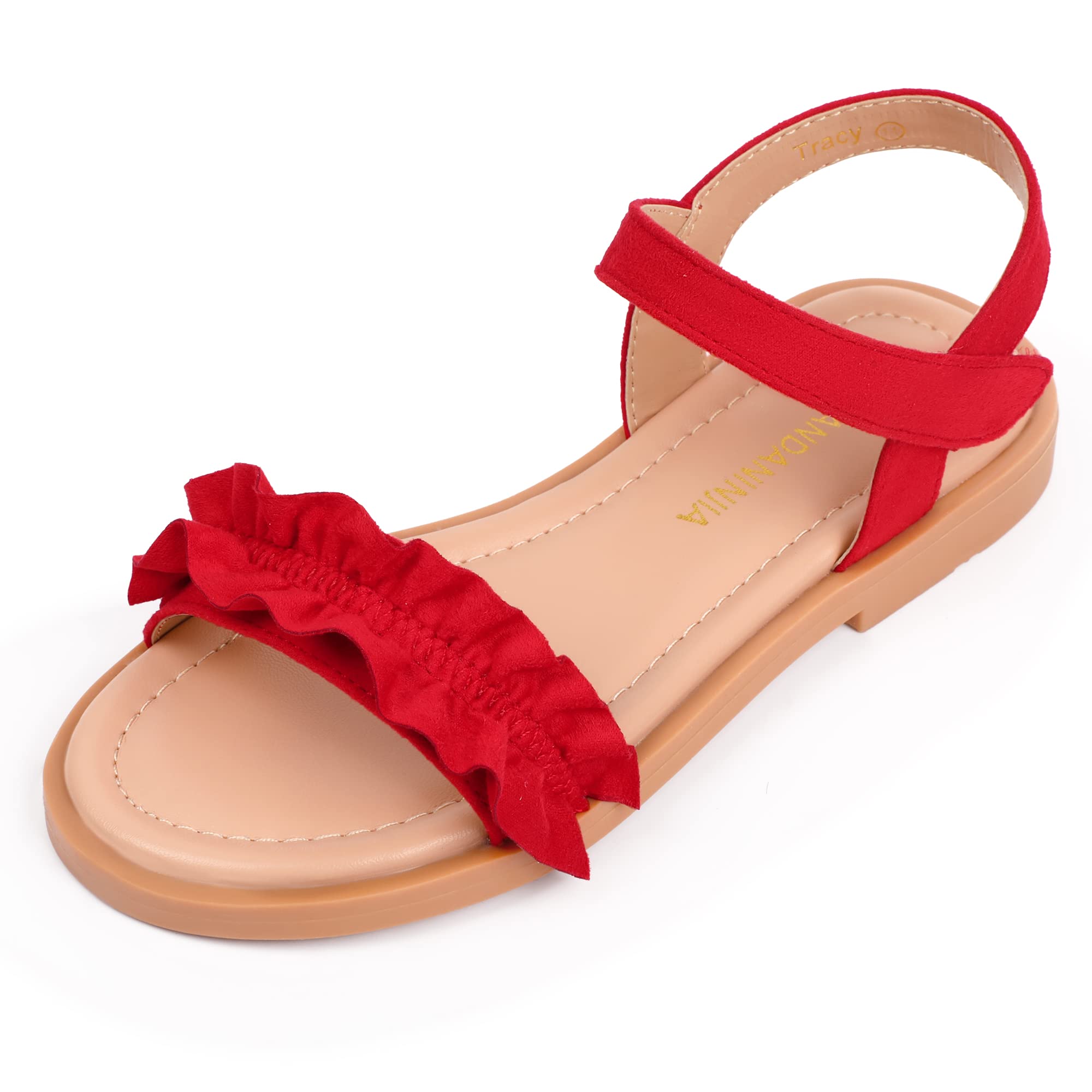 PANDANINJIA Girls Sandals - Cute Bow Open Toe Princess Flats | Sparkly Summer Dress Shoes for Toddler, Little & Big Kids | Perfect for Weddings, Parties & Beach Outfits