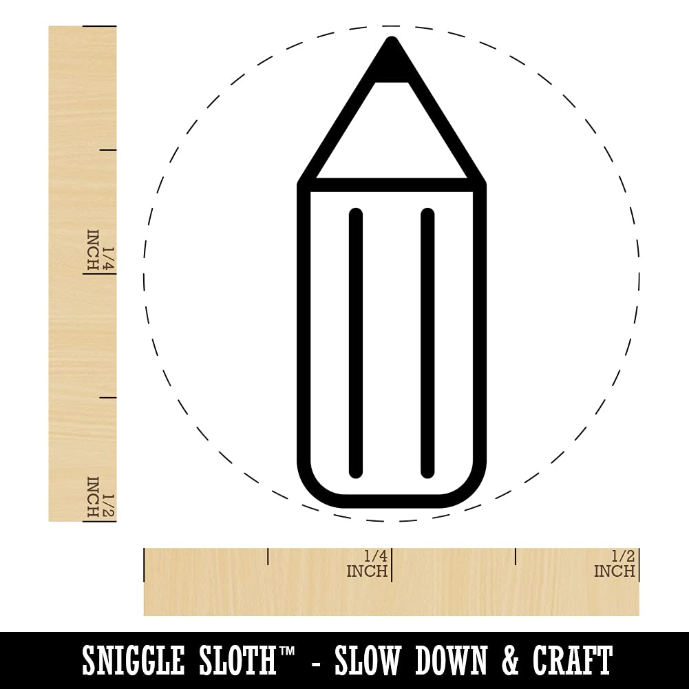 1/2 Inch Mini Stubby Pencil Self-Inking Rubber Stamp with Brown Ink - Perfect for Crafting, Planner Stamping, Scrapbooking & DIY Projects
