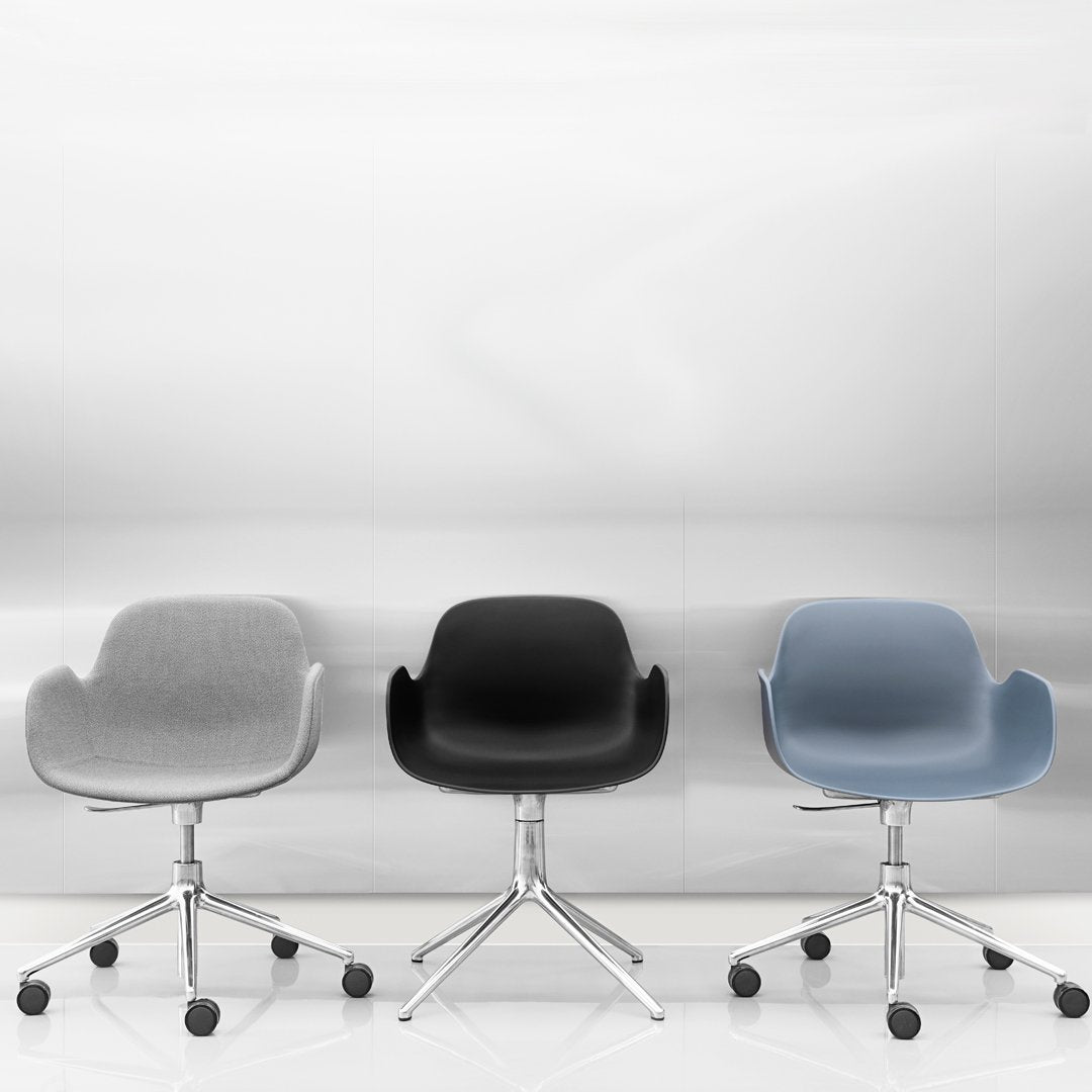 Modern Form Armchair with 5W Swivel Base & Gas Lift Mechanism - Ergonomic Office Chair for Home & Workspace Comfort