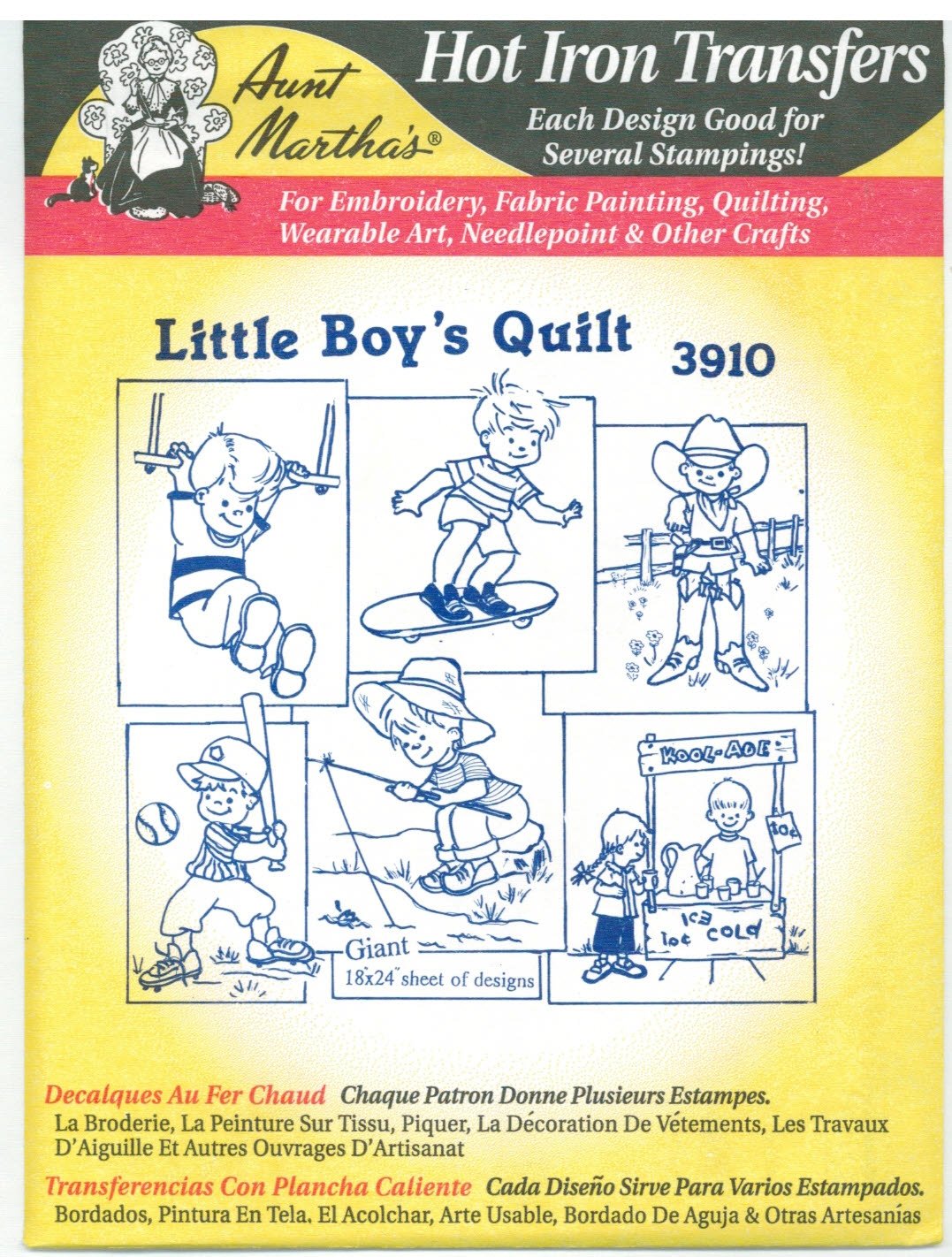 Boys' Quilt Hot Iron Embroidery Transfer - Easy DIY Embroidery Patterns for Kids' Blankets & Bedding Decor