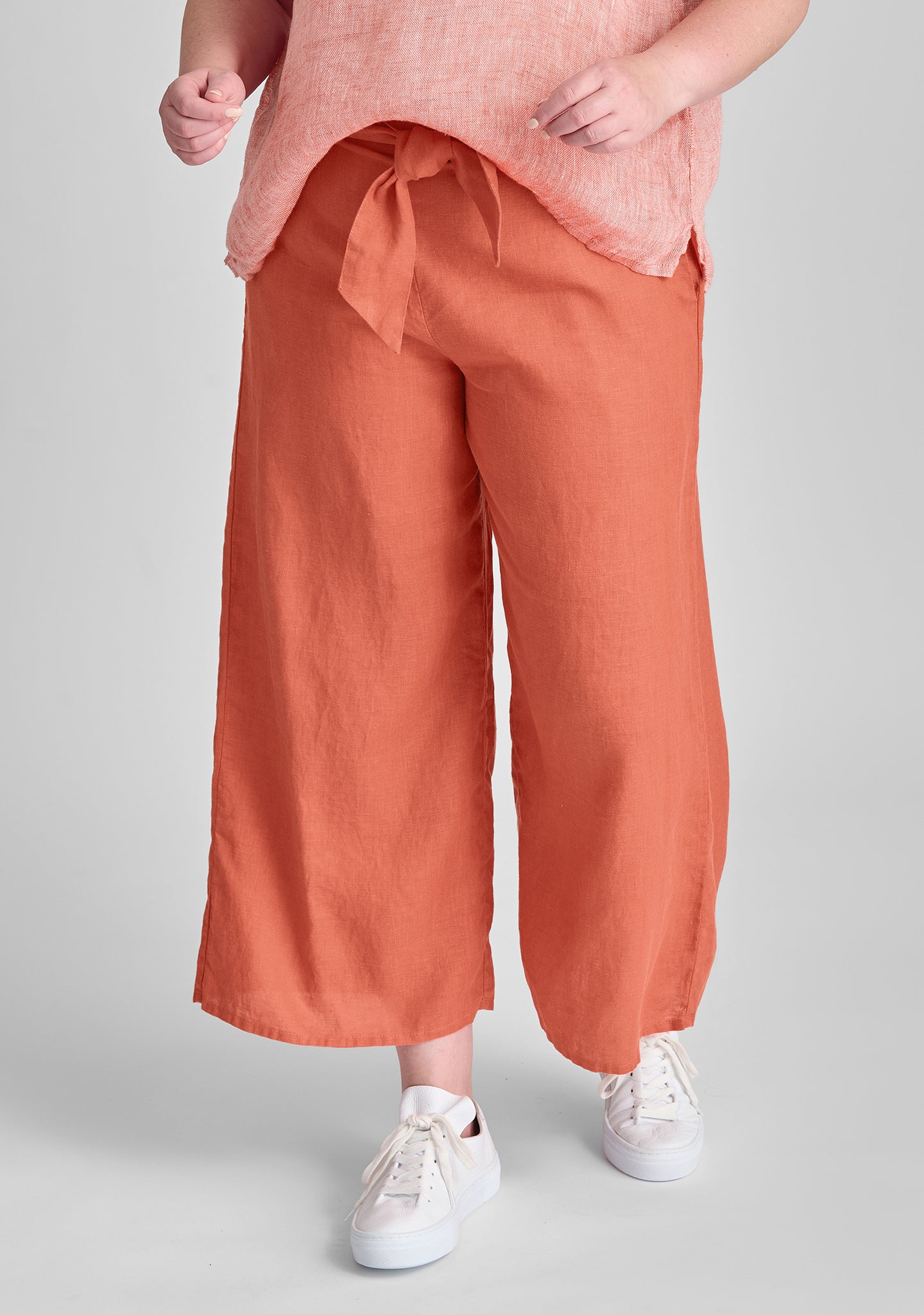 Obi Pant Linen Tie Pants for Women - Comfortable High Waisted Loose Fit Trousers for Summer, Beach, Yoga and Casual Wear