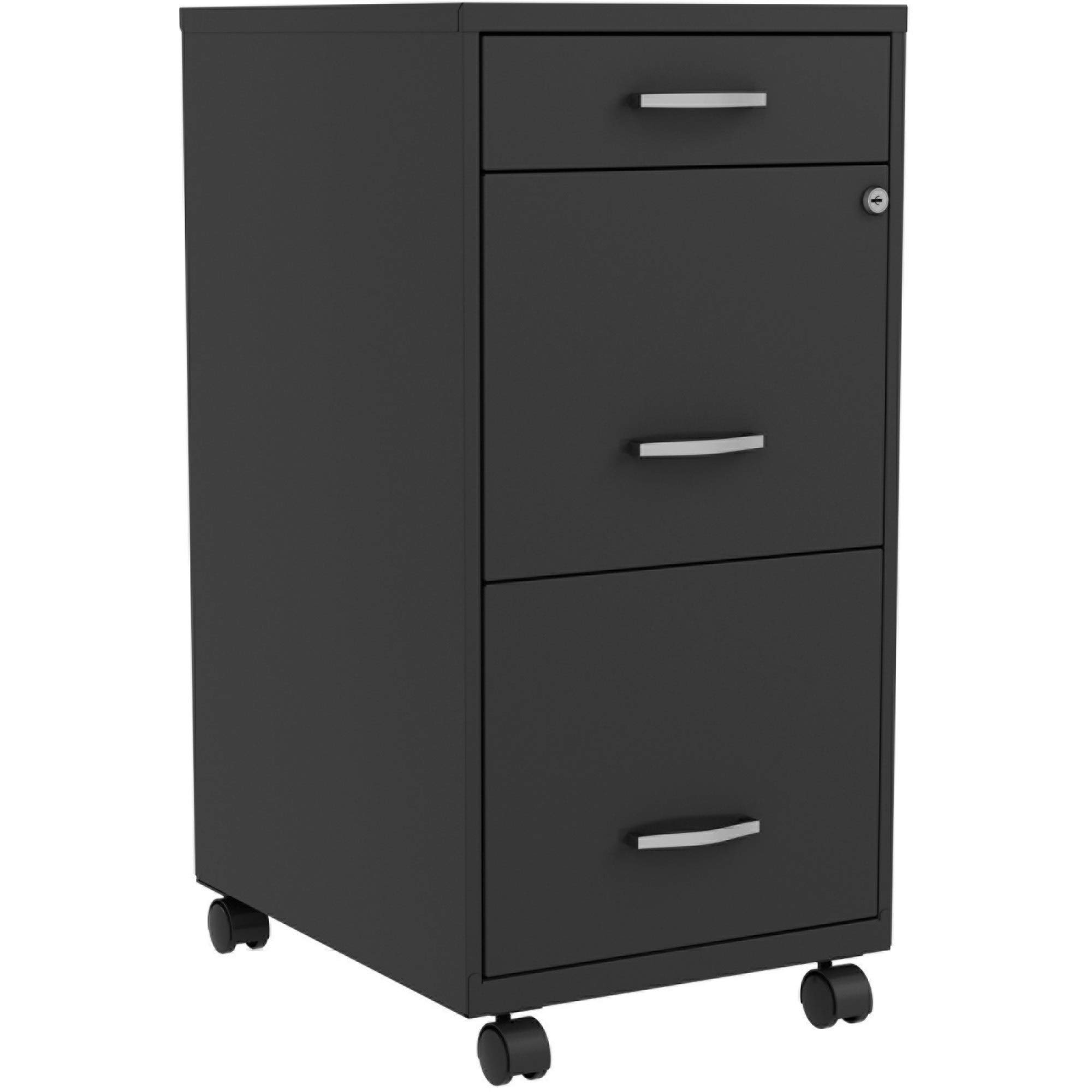 LYS SOHO 3-Drawer Mobile File Cabinet - Black, Letter Size, Rolling Storage Organizer for Office, Home & Classroom Use