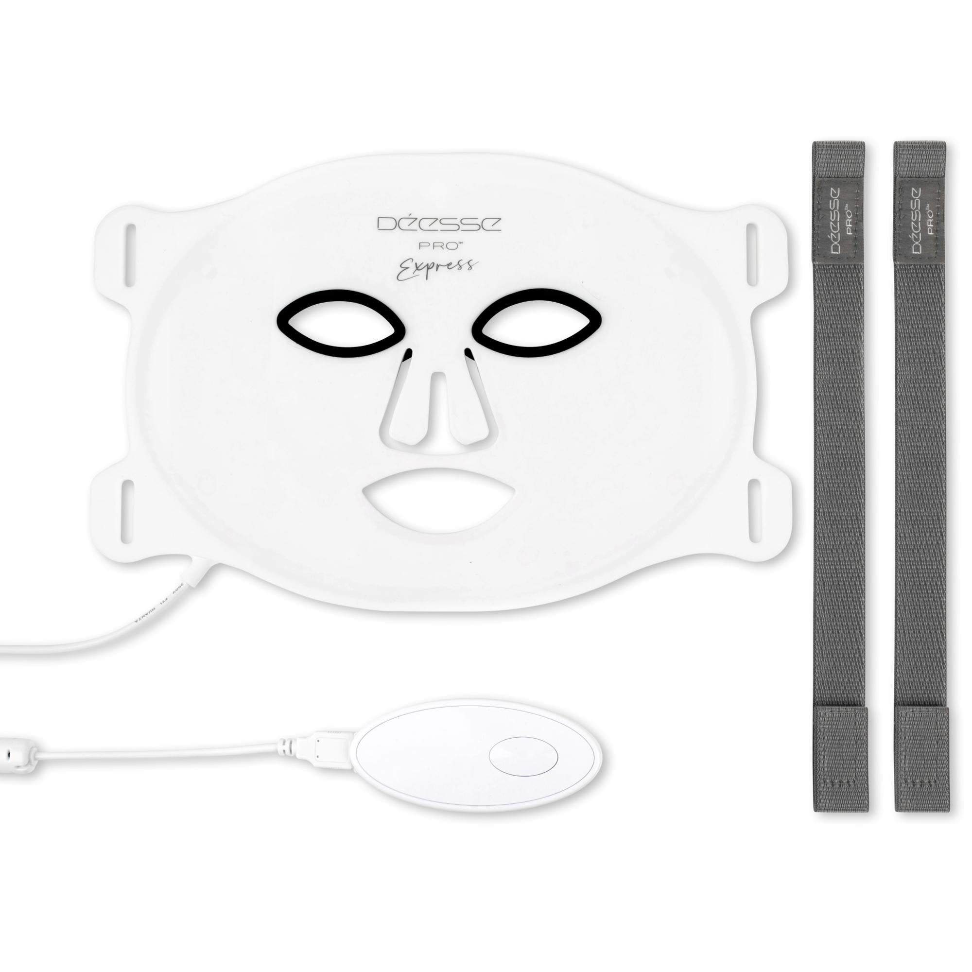 Déesse Pro Express LED Light Therapy Mask for Skin Rejuvenation - Red & Blue Light Therapy for Acne & Anti-Aging - At-Home Facial Treatment Device for Glowing Skin
