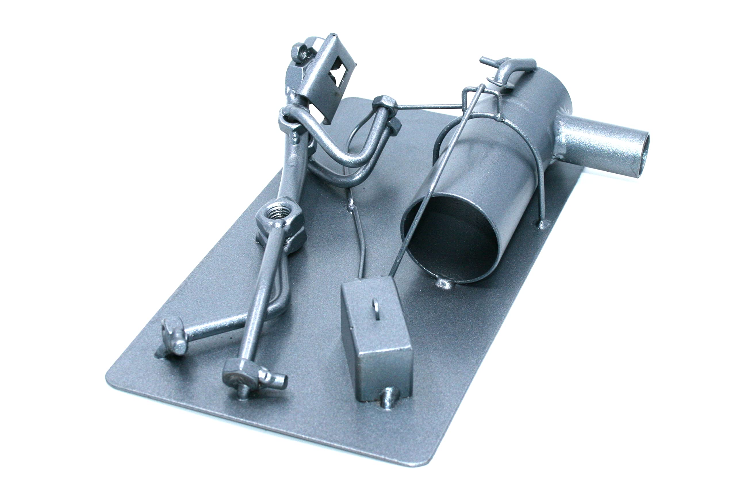Bodo Hennig Welder Gift - Nuts and Bolts Metal Sculpture | Funny Heating & Cooling Art for HVAC Technicians | Unique AC Repair Gift Idea | Scrap Metal Art for Workshop, Office & Home Decor