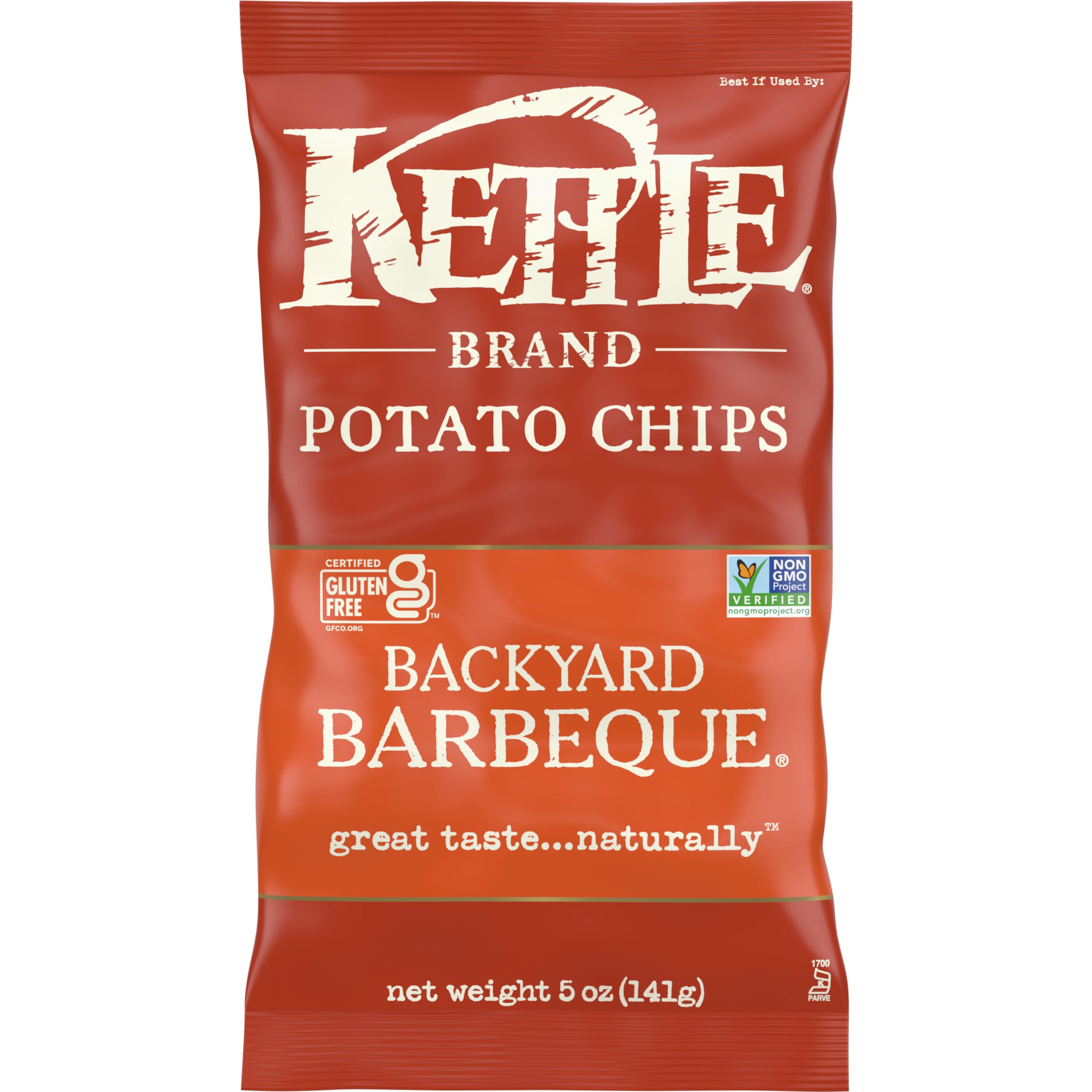 Kettle Brand Backyard Barbeque Kettle Cooked Potato Chips - 5 Oz Bag | Crunchy Snack for Parties, Picnics & Game Nights