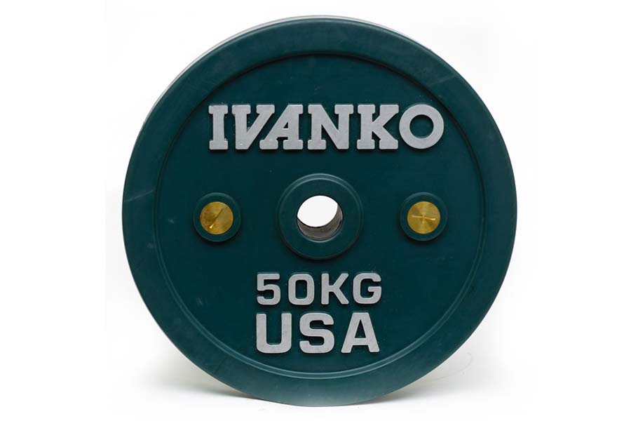Ivanko Olympic Weight Plates - Color Bumper Plates Set for CrossFit, Powerlifting & Home Gym Workouts - Durable Rubber Coated Weight Plates for Strength Training & Fitness