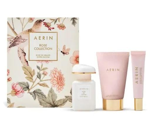 Aerin Rose Collection - Rose De Grasse Joyful Bloom Perfume Set (1 fl oz / 30 ml Eau de Parfum, Hand & Body Cream, Lip Conditioner) | Floral Fragrance Gift for Women, Romantic Date Night & Special Occasions