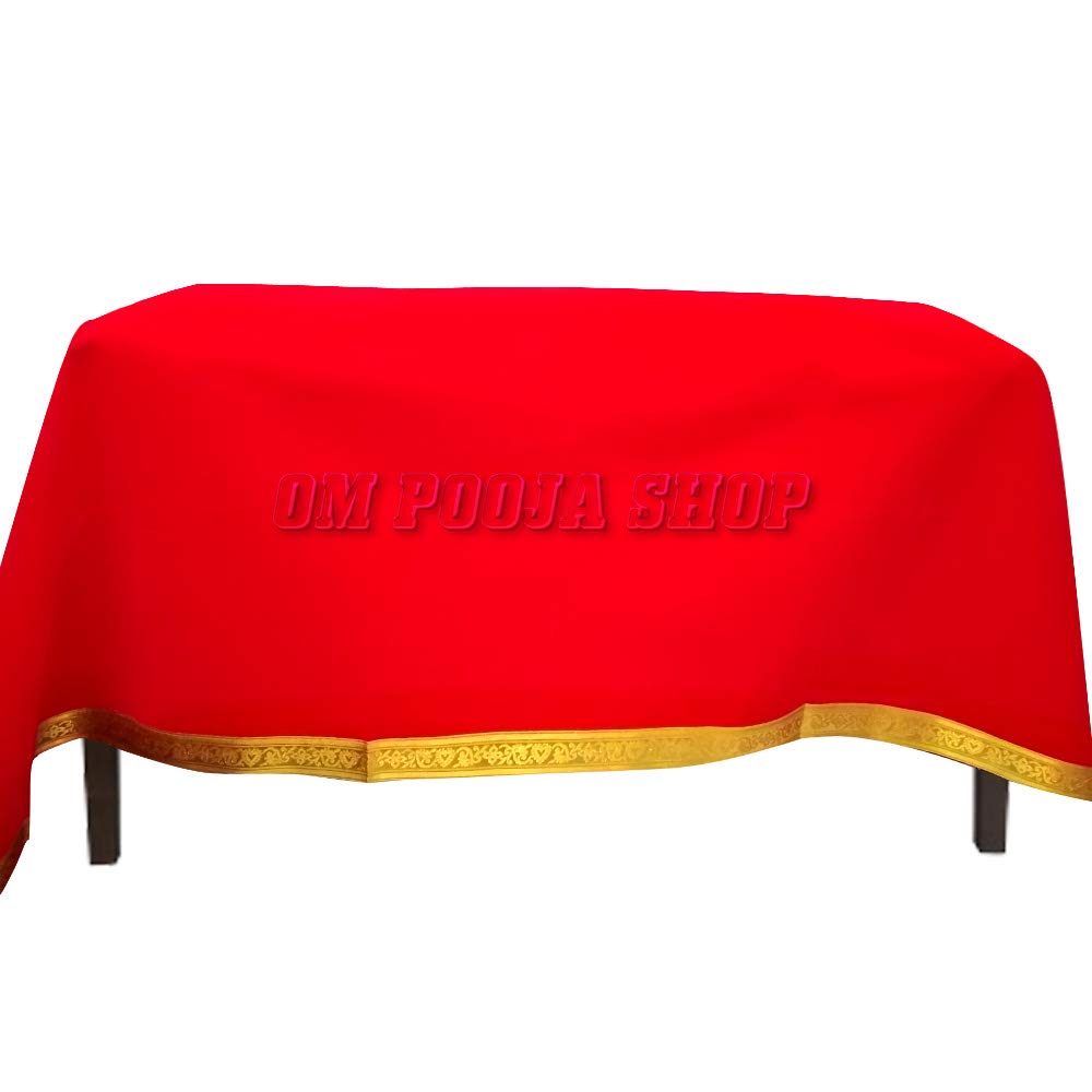 Premium Red Velvet Tablecloth - 2 Meter Rectangle Table Cover for Dining, Wedding, and Home Decor | Soft Velvet Fabric for Elegant Table Setting & Prayer Room Decoration