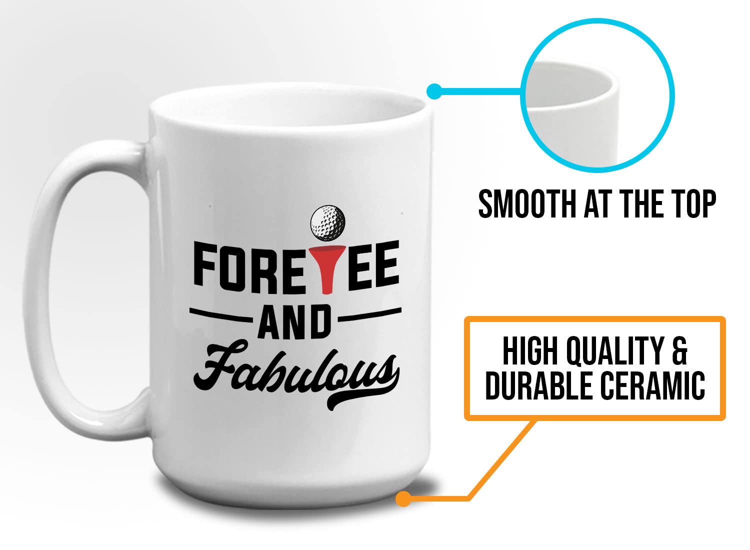 Bubble Hugs 15oz White Golf Coffee Mug - Insulated Travel Mug for Golf Lovers, Perfect Gift for Dad, Father, Papa & Coach - Great for Golf Courses, Office & Home Use