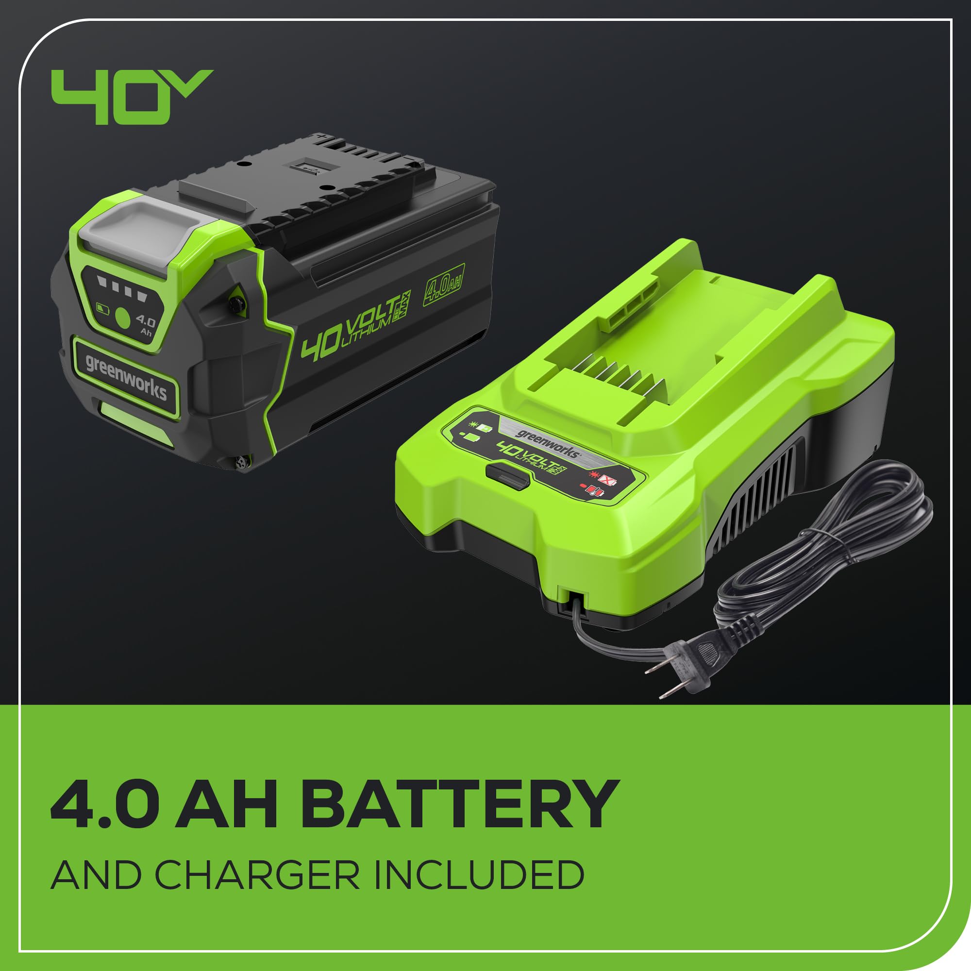 Greenworks 40V 16-Inch Brushless Cordless Chainsaw with 4.0Ah Battery & Charger - Lightweight Electric Chainsaw for Tree Cutting, Pruning, Firewood & Yard Work | Compatible with 75+ Tools | Perfect for Homeowners & Landscaping Professionals