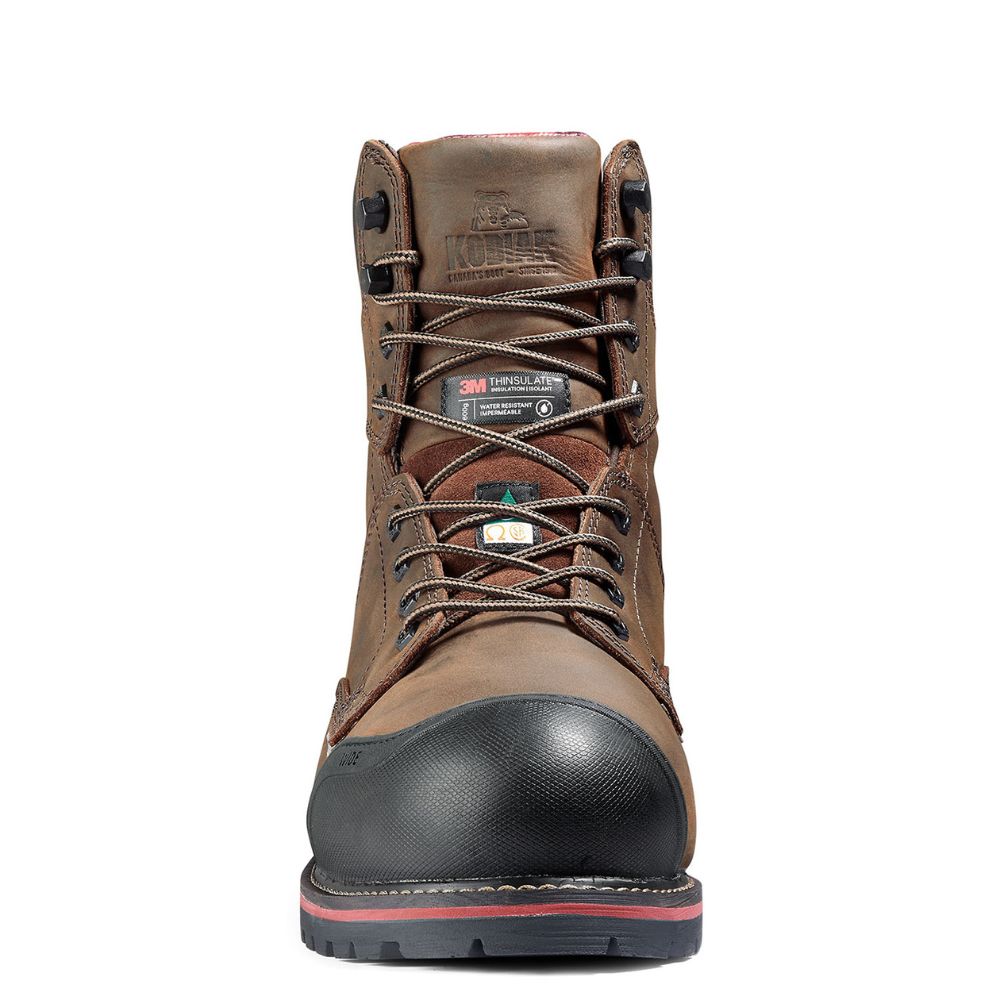 Kodiak Widebody WP Men's 8 Composite Toe 600g Insulated Work Boot KD0A8353DBX - Brown Waterproof Safety Boots for Construction, Hiking & Outdoor Work