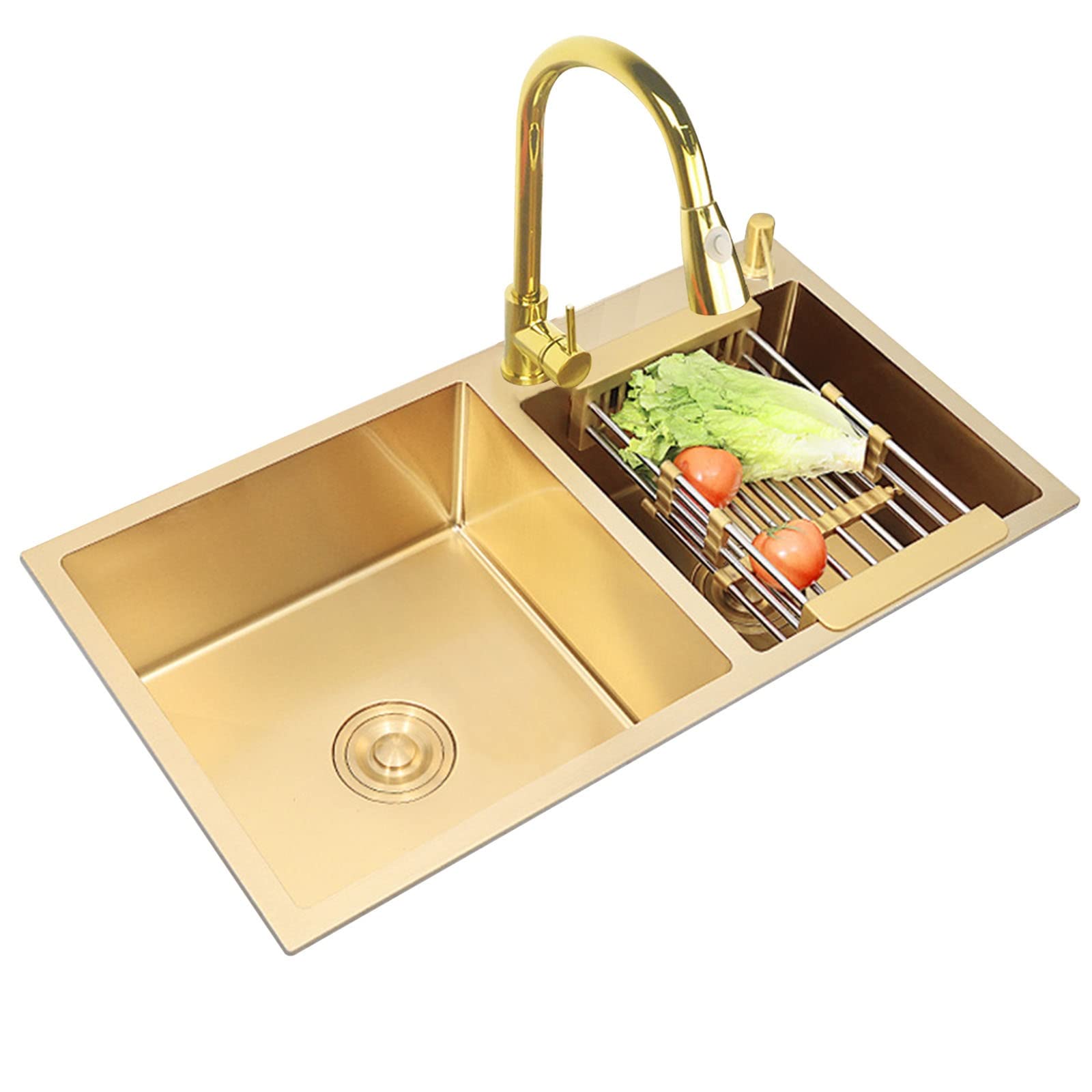 WooDeY Handmade Stainless Steel Kitchen Double Sink - 3MM Thickness Bar Prep Sink & Workstation | Perfect for Home Kitchens, Restaurants & Commercial Use