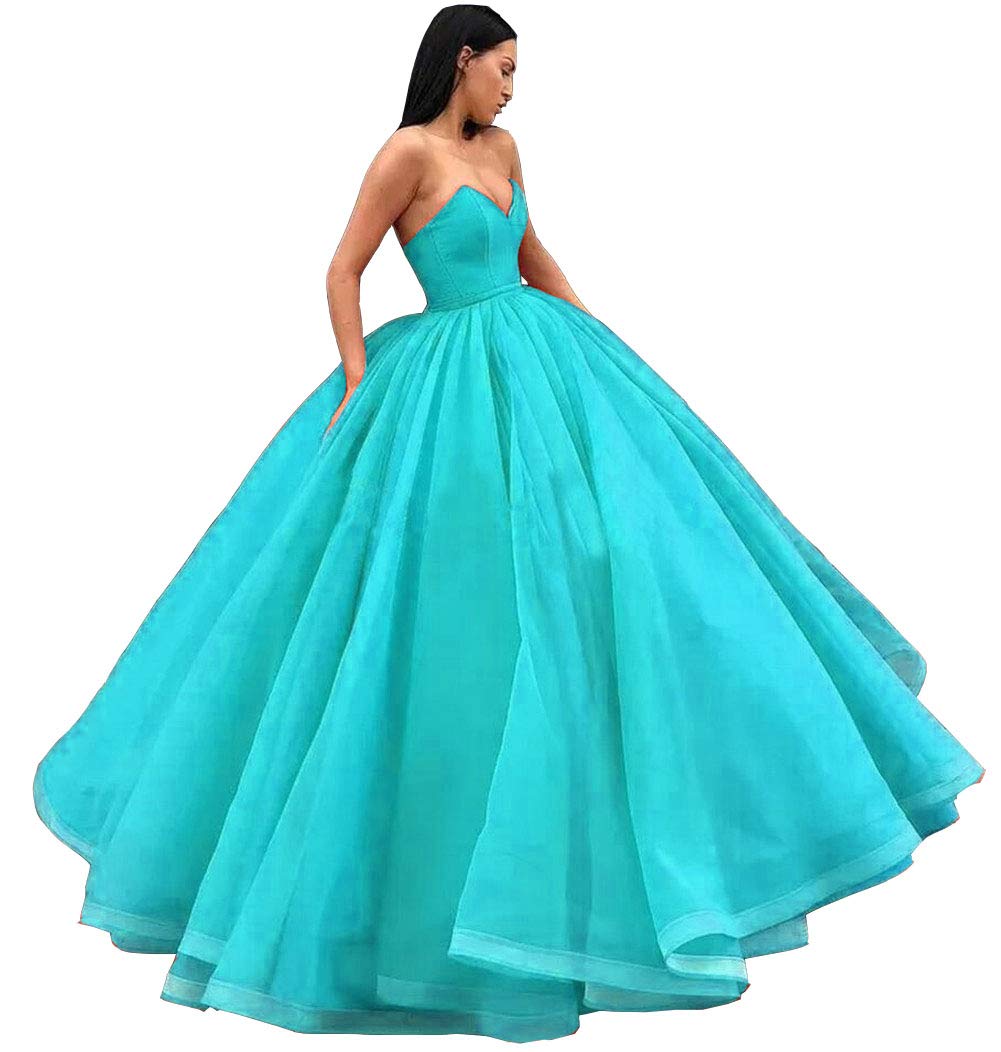 Emmani Women's Strapless Tulle Quinceanera Dress | A-Line Formal Evening Gown with Peacock Design | Perfect for Quinceañeras, Proms, Weddings & Special Occasions