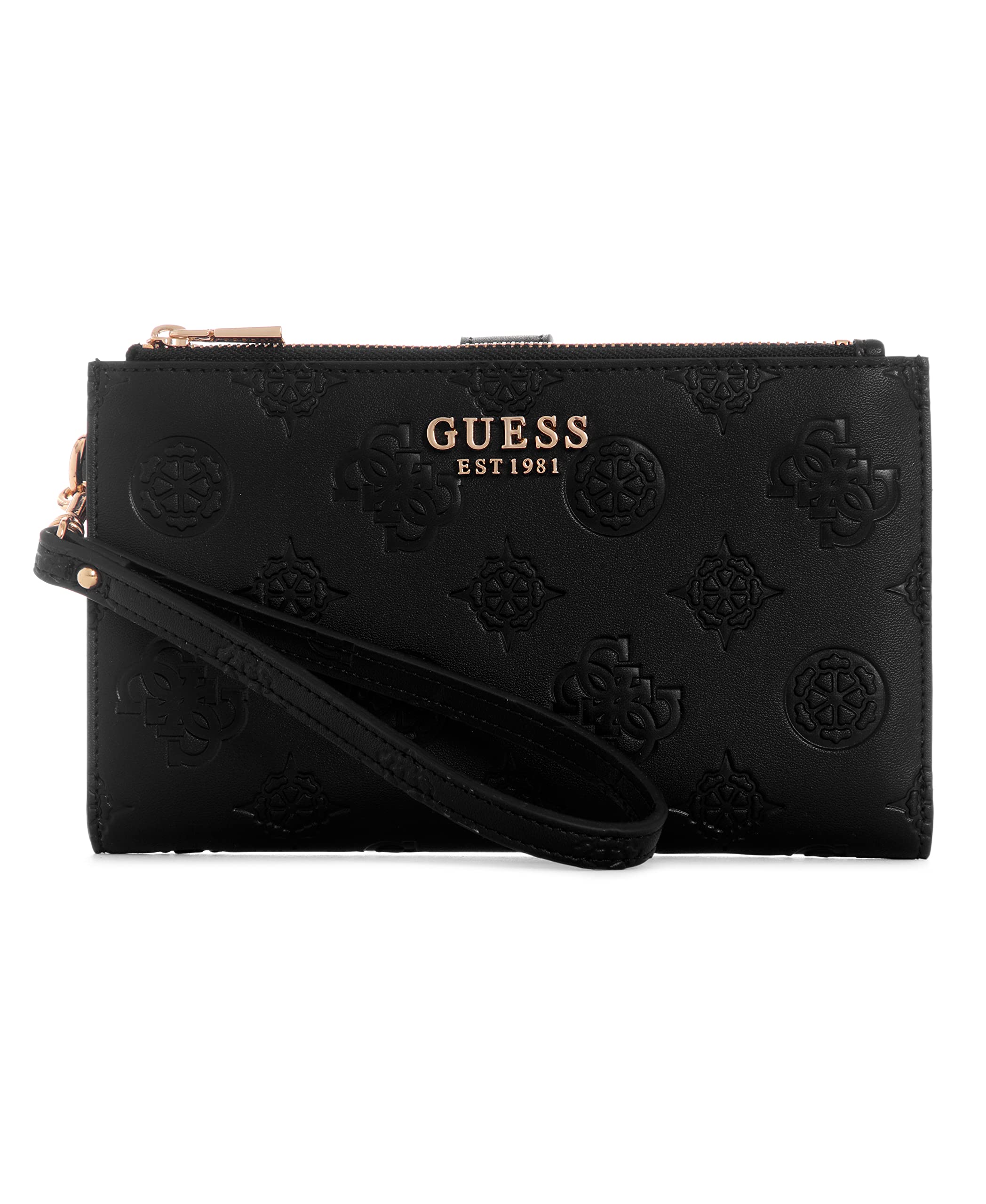 GUESS Women's Laurel Double Zip Organizer Wallet - Stylish RFID Blocking Leather Wallet for Credit Cards & Cash - Perfect for Everyday Use, Travel, and Gift Giving