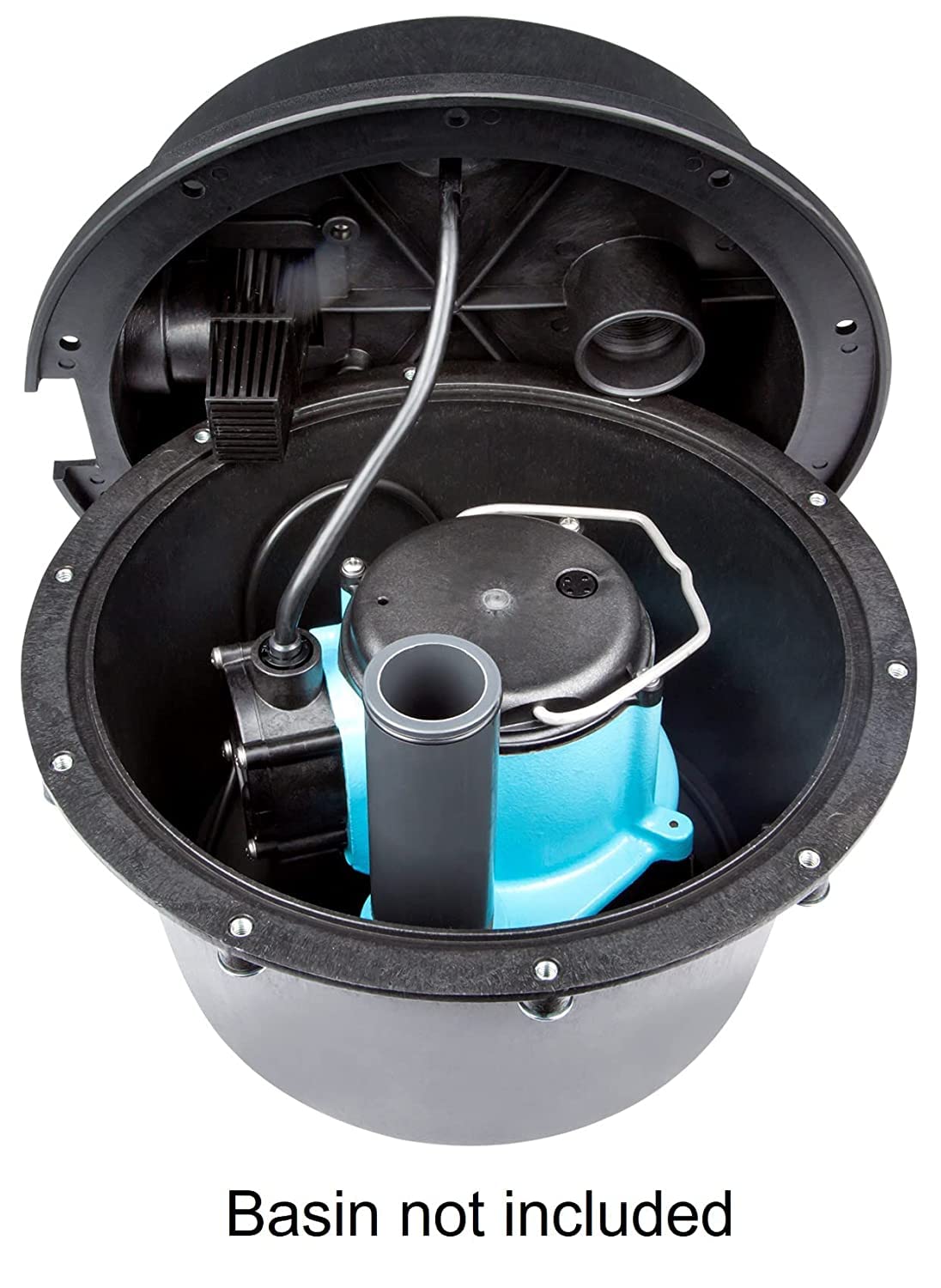 Little Giant 506160 1/3 HP Cast Iron Submersible Sump Pump - 115V, 2760 GPH, Compact Design with Integral Low Level Diaphragm Switch - Ideal for Under Sink, Laundry Tray, Basement & Utility Room Water Removal (Blue)