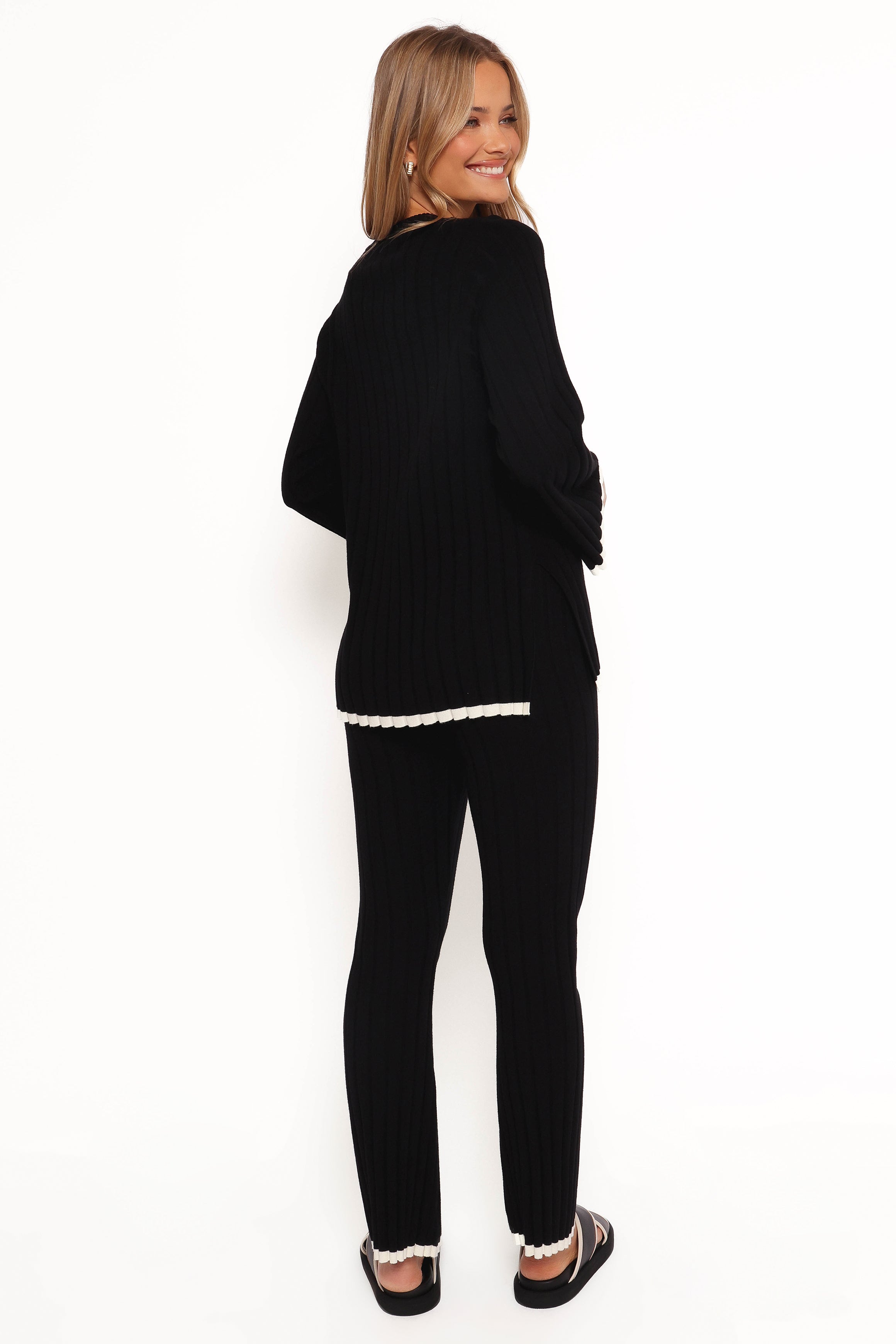 Dora Knit Pants for Women - Soft Stretchy High Waisted Black Leggings | Comfortable Lounge Pants for Yoga, Workout & Everyday Wear