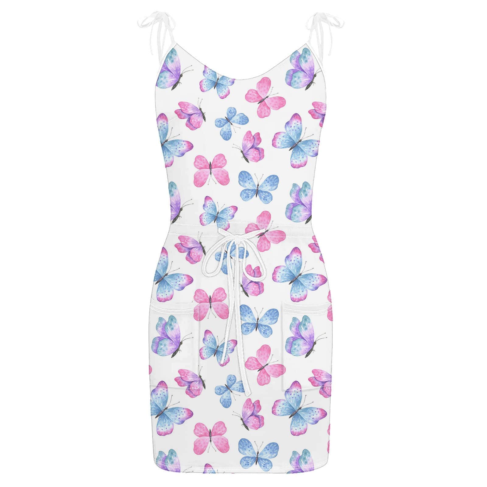 Women's Sleeveless Floral Silk Cocktail Dress - Knot Front Beach Party Tunic for Summer Outings, Date Night & Special Occasions
