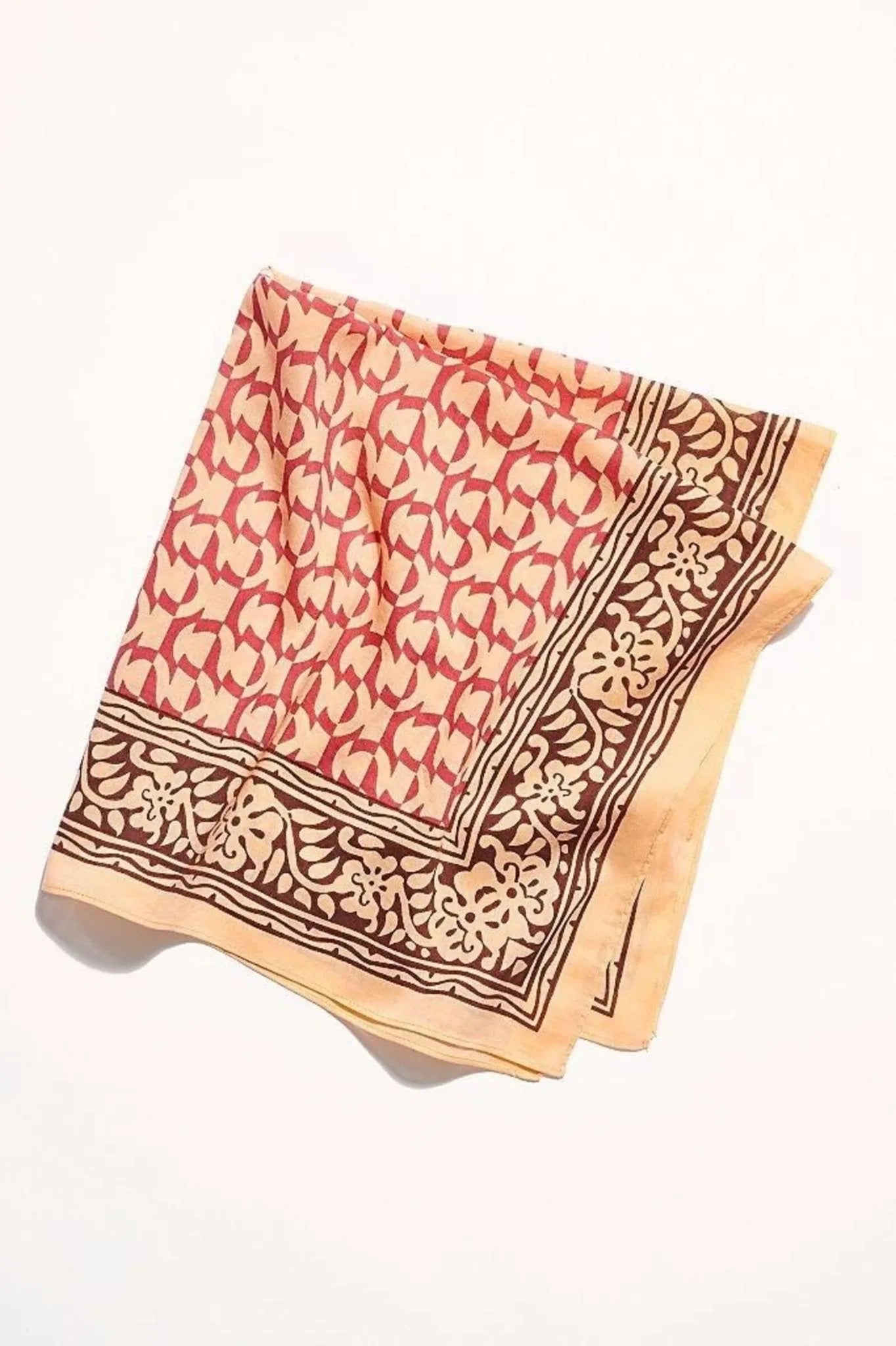 Stylish Block Print Bandana - Lightweight & Breathable Cotton Scarf for Women & Men - Perfect for Outdoor Activities, Fashion Accessories, and Travel