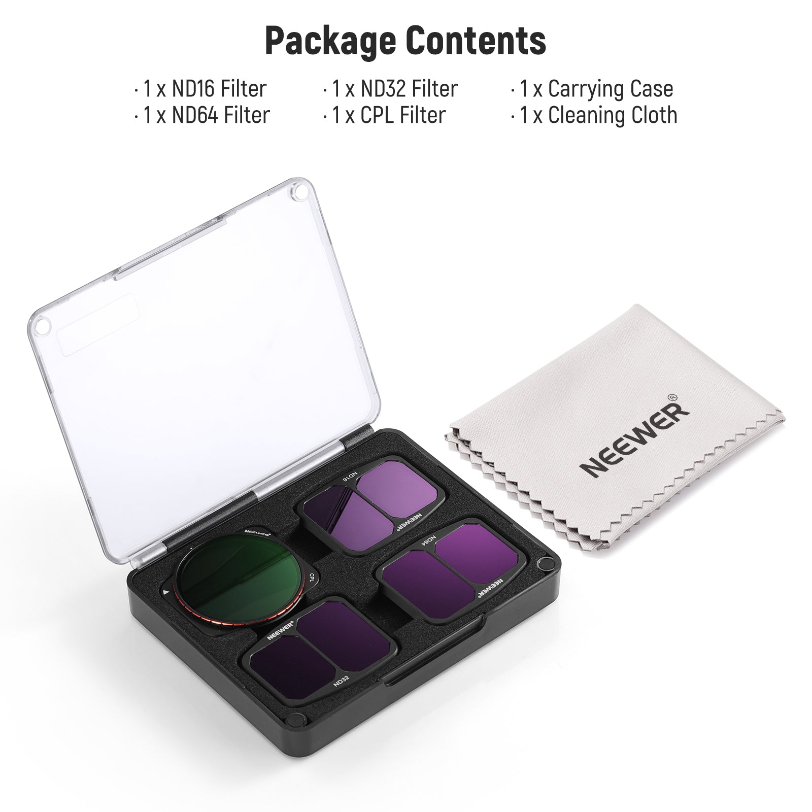 NEEWER FL A23 4-Pack ND & CPL Filter Kit for DJI Air 3 Drone - Enhance Aerial Photography with UV Protection & Reduced Glare for Stunning Landscape & Travel Videos