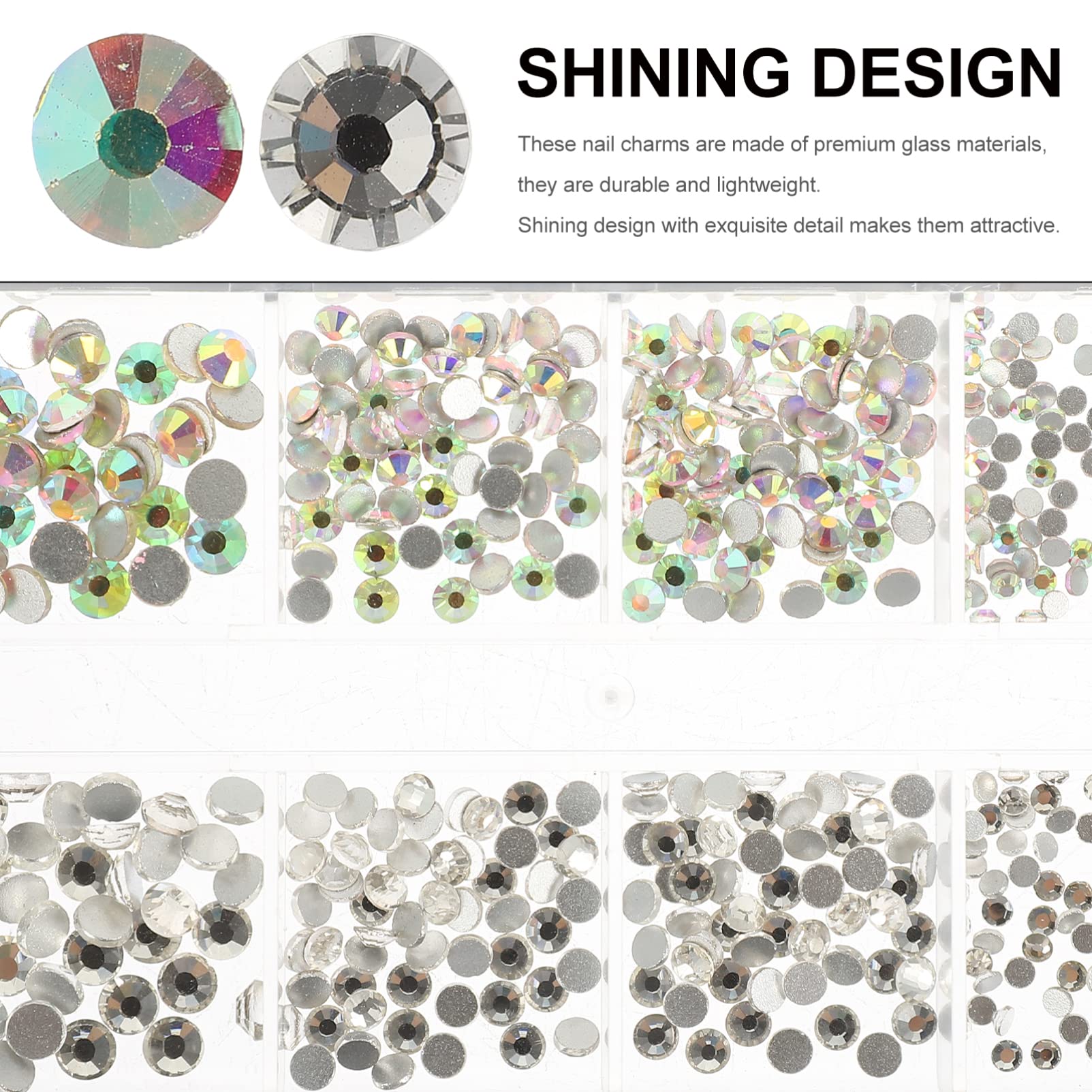 VICASKY Nail Art Kit with Rhinestones, Nail Gems, Drill Bits & Glue - 3D Glass Diamonds, White Round Stickers & Manicure Charms for Professional & DIY Nail Designs | Perfect for Salons, Home Use & Special Occasions