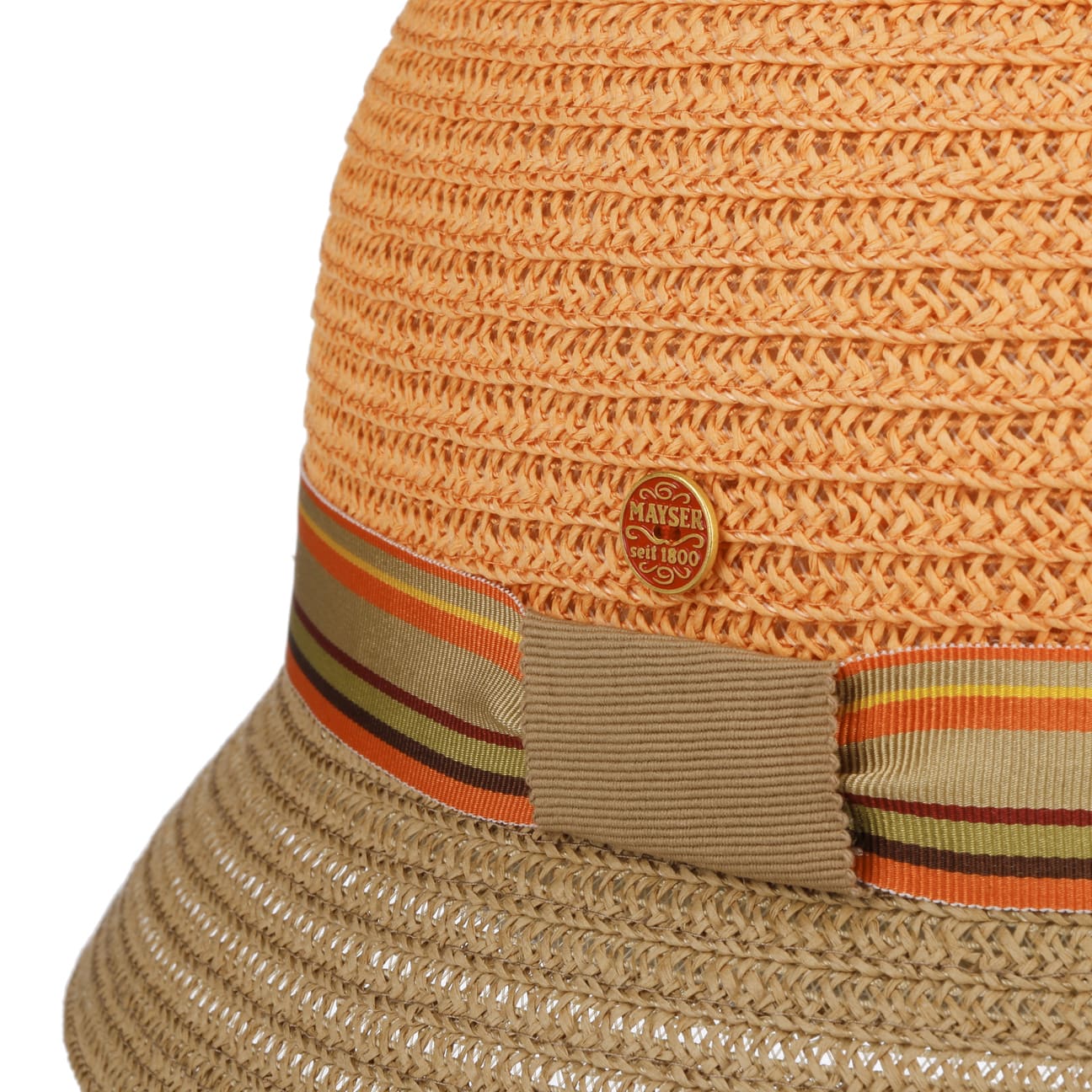 Stylish Nanni Twotone Straw Hat by Mayser - Summer Beach Hat for Women, Fashionable Sun Protection Accessory - Perfect for Vacations, Outdoor Activities & Garden Parties