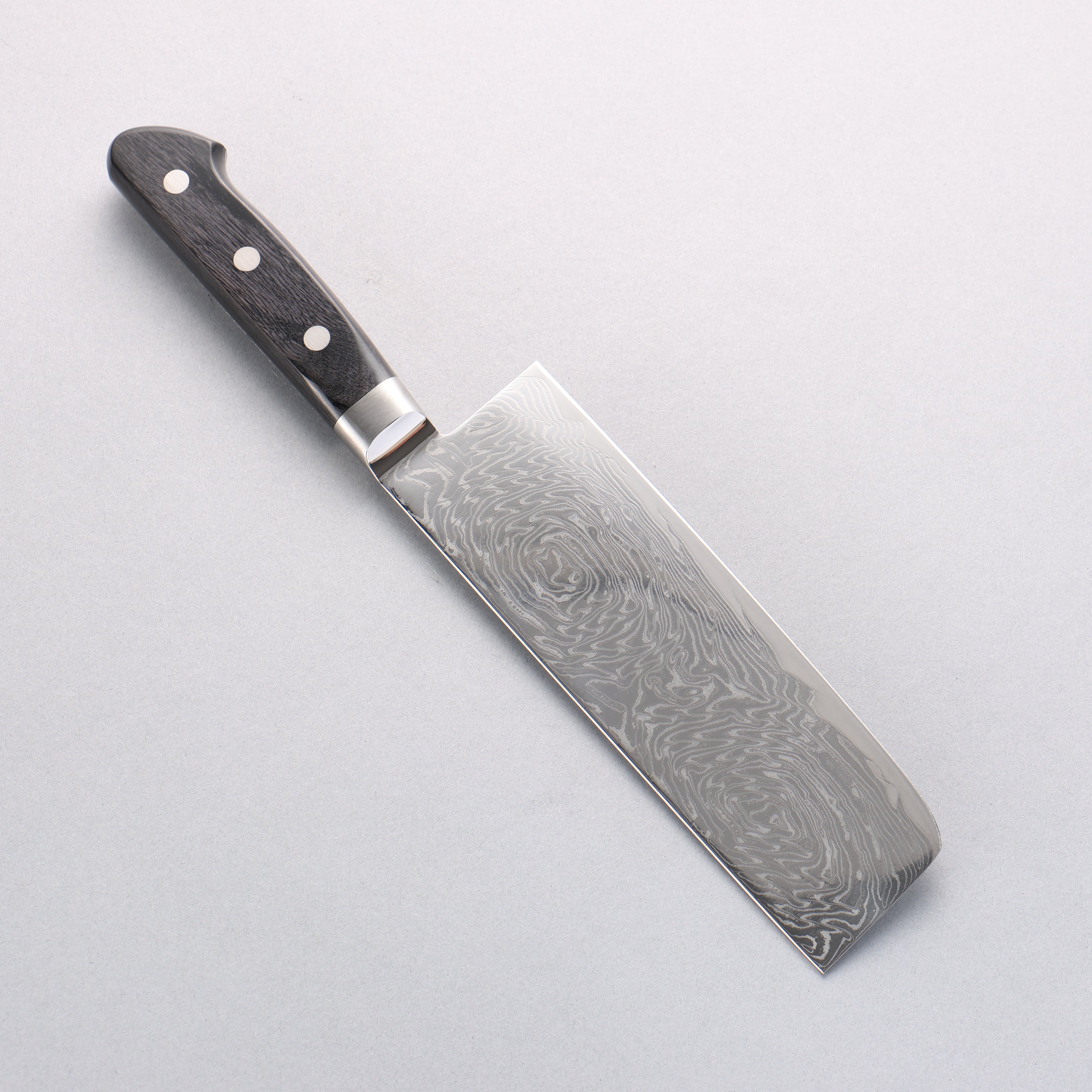 Premium Seisuke Nami AUS10 Damascus Nakiri Knife 165mm - Mirror Finish, Black Pakkawood Handle - Japanese Kitchen Knife for Professional Chefs & Home Cooking, Perfect for Slicing Vegetables & Herbs