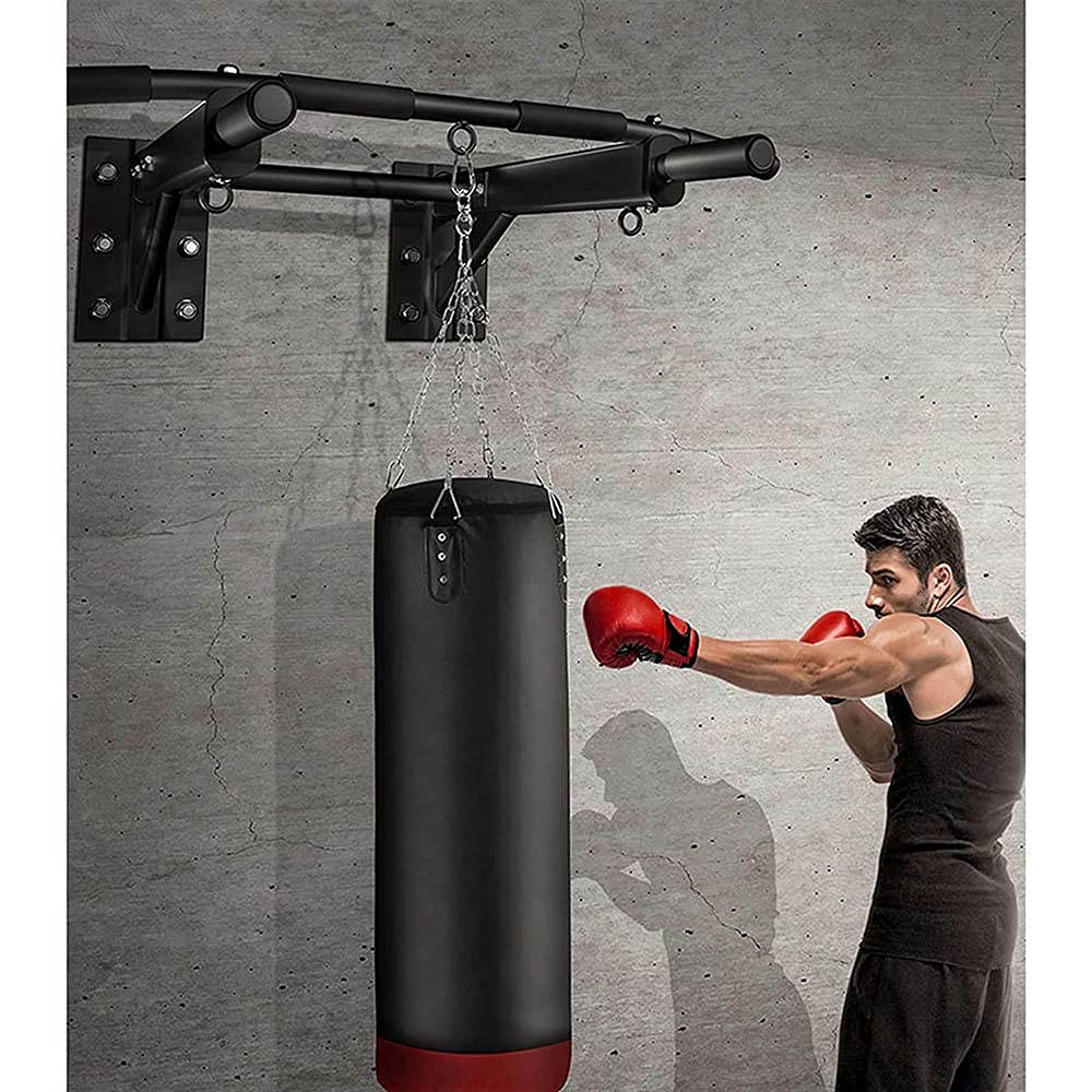 Best Pull-Up Bar for Home Gym - Wall Mounted Horizontal Bar with Sandbag Holder & Ring Rope Swing - Perfect for Indoor Strength Training & Fitness Workouts
