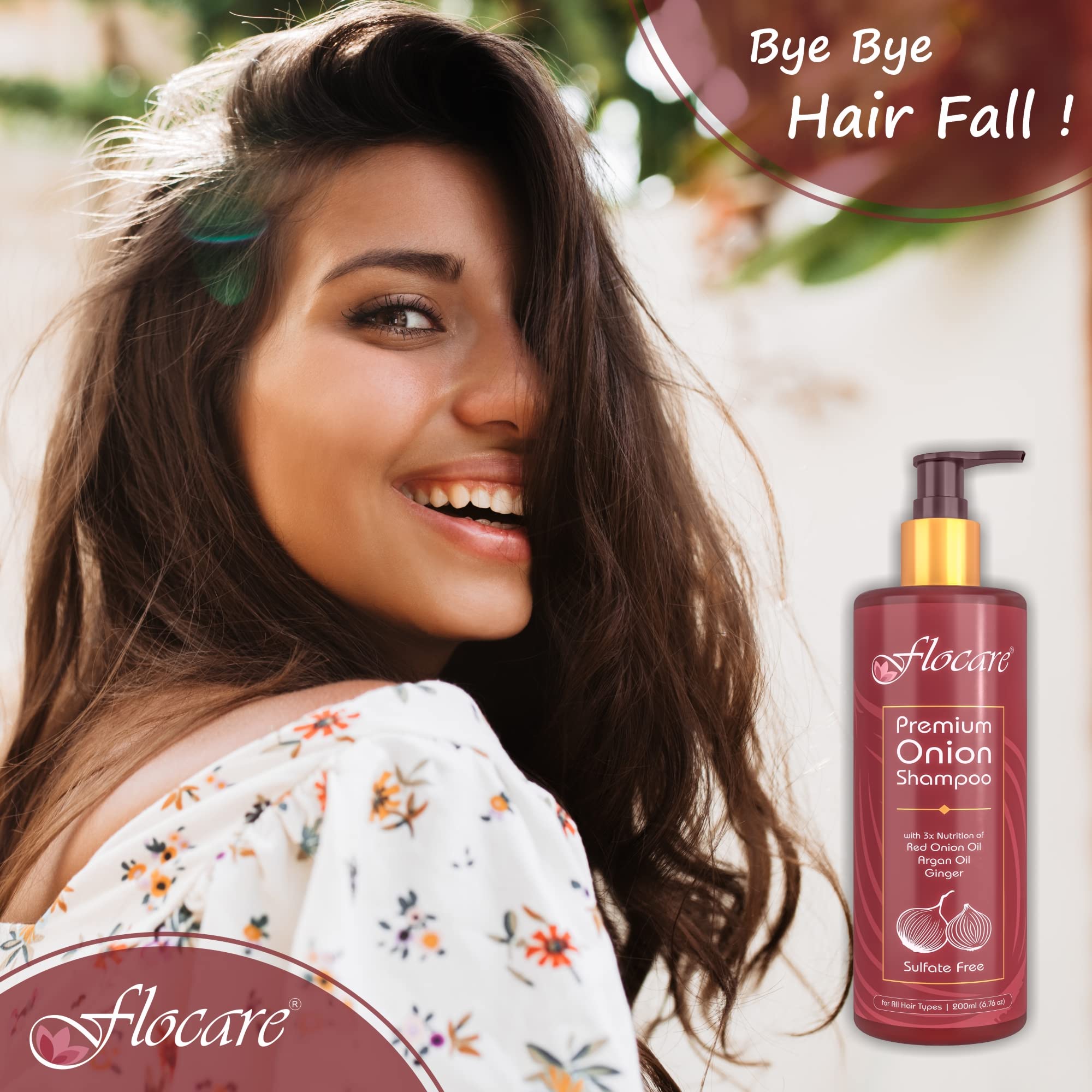 Premium Onion Shampoo for Hair Growth & Fall Control - Sulfate & Paraben Free with Onion Oil, Ginger & Argan Oil - Healthy Strong Shiny Hair for Men & Women (200ml) - Ideal for Daily Hair Care & Scalp Nourishment