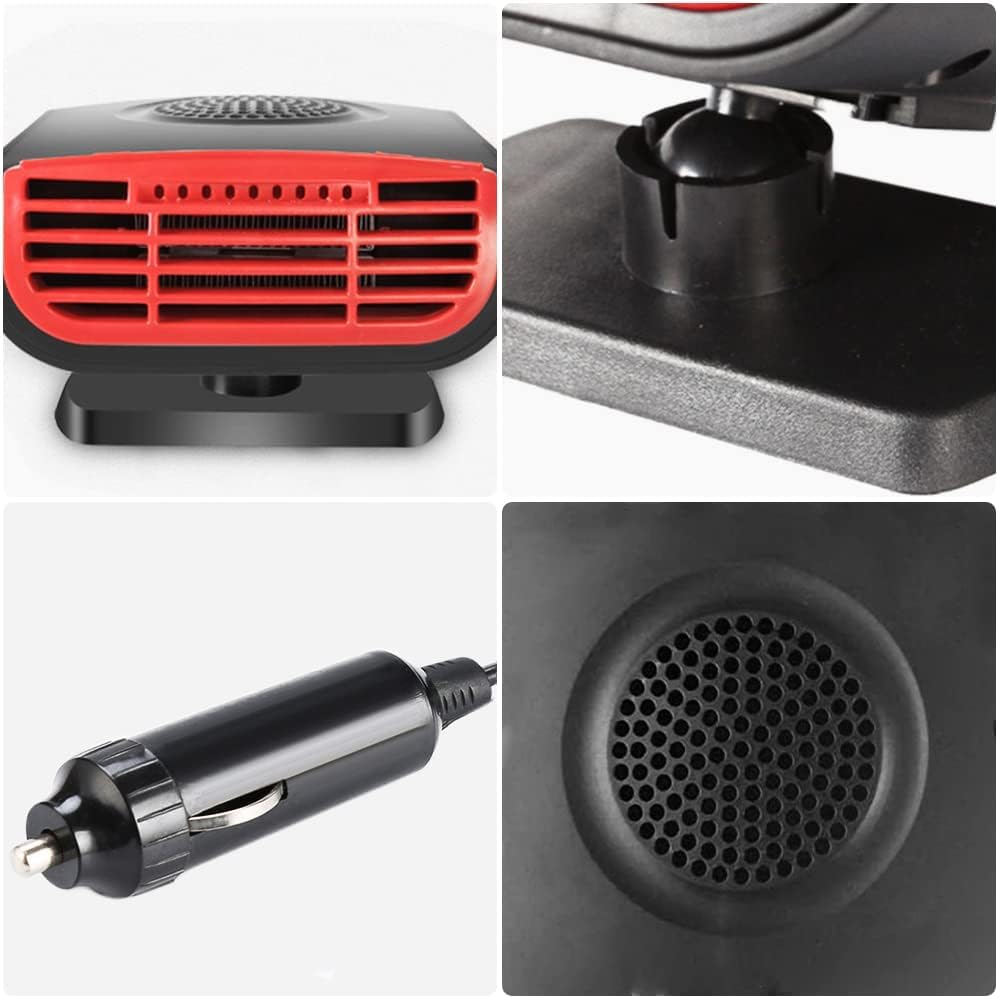 150W 12V Portable Car Heater & Defroster - Fast Warming Mini Heater for Winter, Plug into Cigarette Lighter - Ideal for Trucks, Vans & Road Trips in Cold Weather