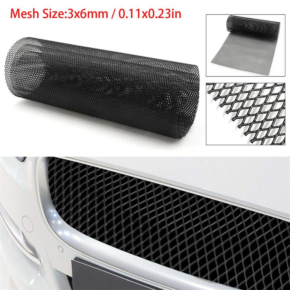 40 x 13 Inch Universal Car Grill Mesh - Black Aluminum Alloy Grille Insert with 3x6mm Rhombic Holes for Automotive Bumper & Radiator Protection | Durable Upgrade for Trucks, SUVs & Custom Vehicles