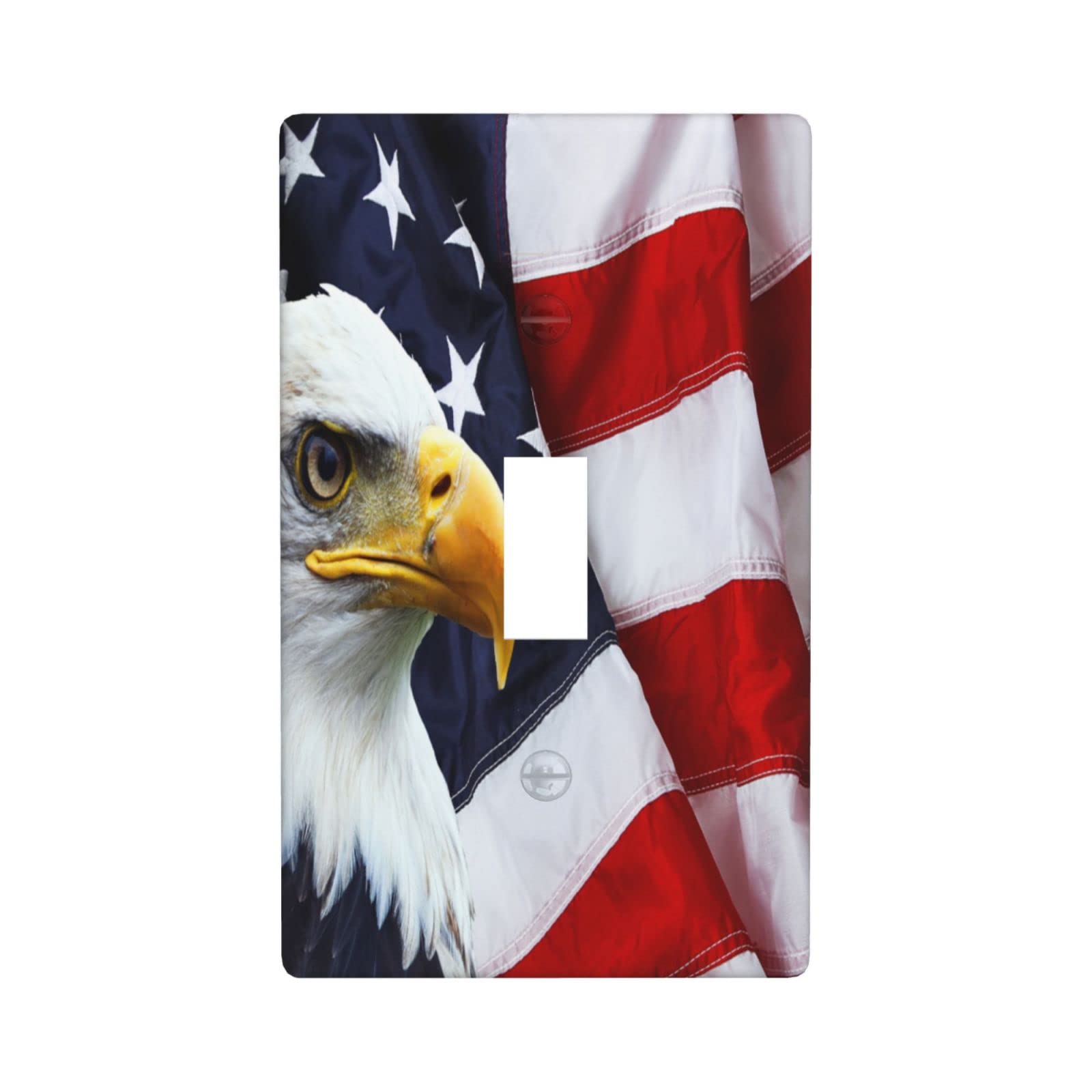 American Flag Light Switch Plate Cover - Single Toggle Outlet Cover with Patriotic Independence Day Design - Perfect for Bedroom, Living Room & Store Decor