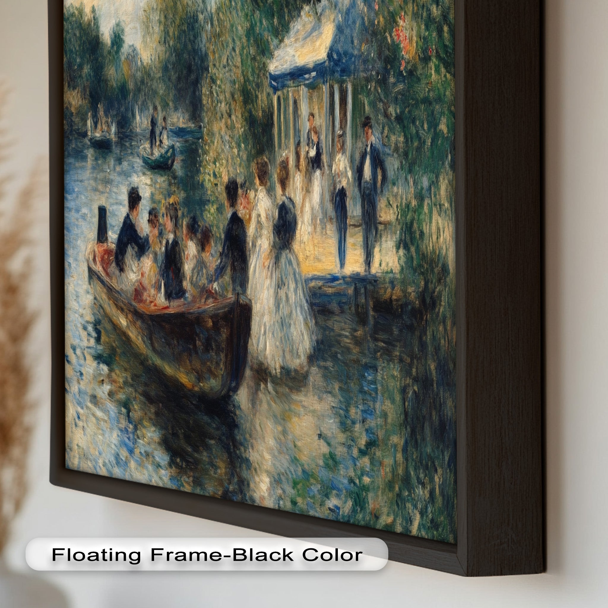 Afternoon Gathering by the River - Handmade Impressionist Oil Painting on Canvas - Perfect for Living Room, Bedroom, or Office Wall Decor