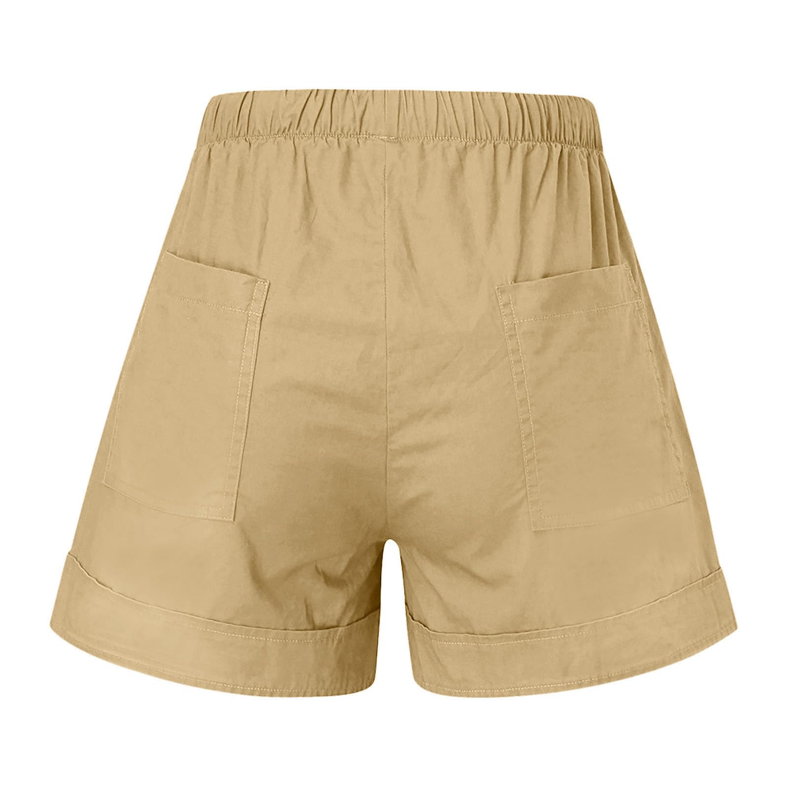2025 Women's Casual Summer Shorts - Comfy Elastic Waist with Drawstring & Pockets - Beach Vacation Lounge Wear for Outdoor Activities and Relaxation