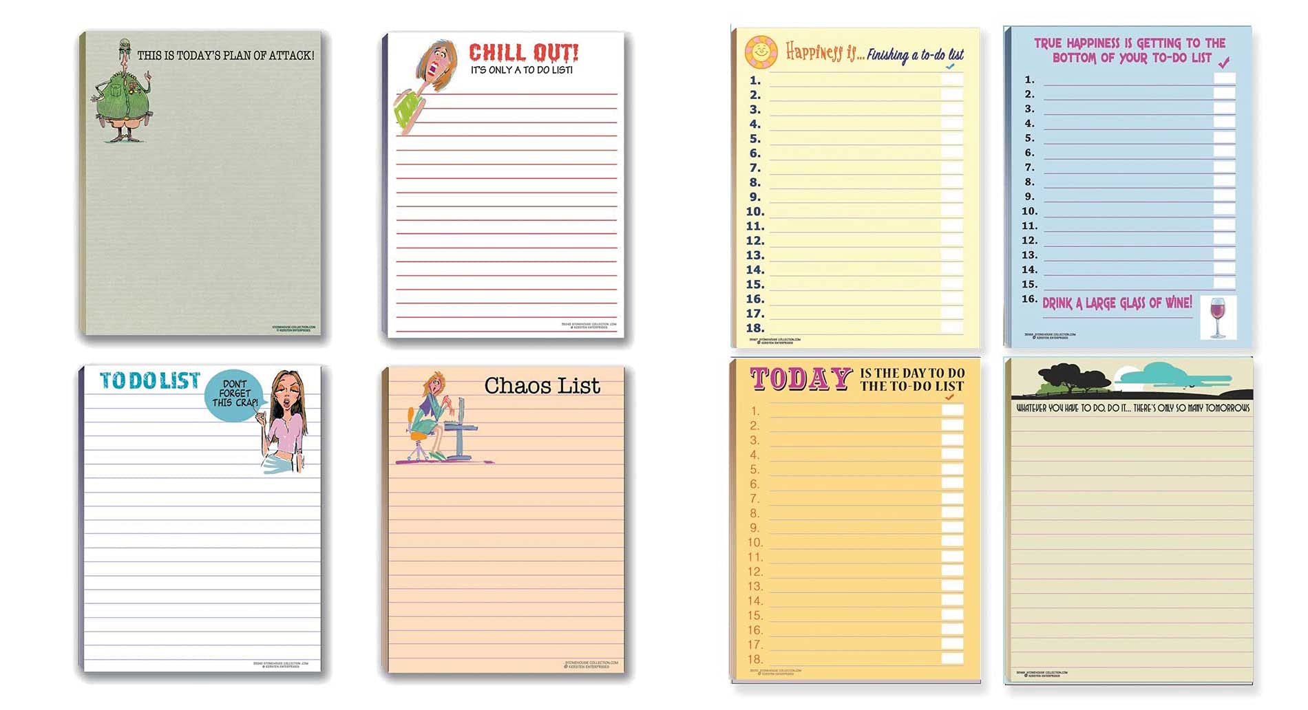 Funny To-Do List Notepads Set - Stonehouse Collection Notepad Assortment - Cute Office & School Supplies - Perfect Small Gift for Coworkers, Students & Friends