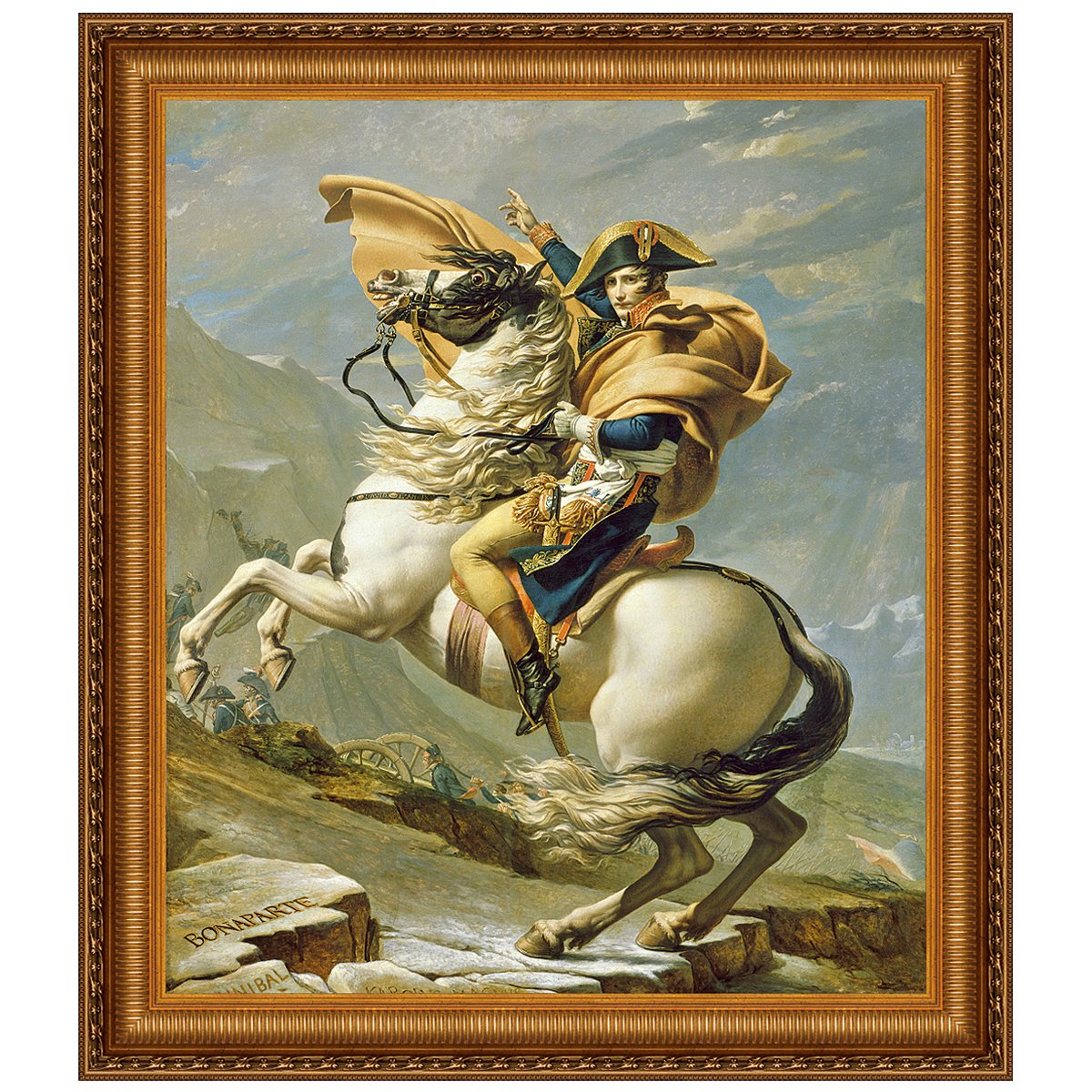 Design Toscano Napoleon Crossing the Alps 1805 Canvas Art Replica - Small Wall Decor for Home, Office & Historical Enthusiasts