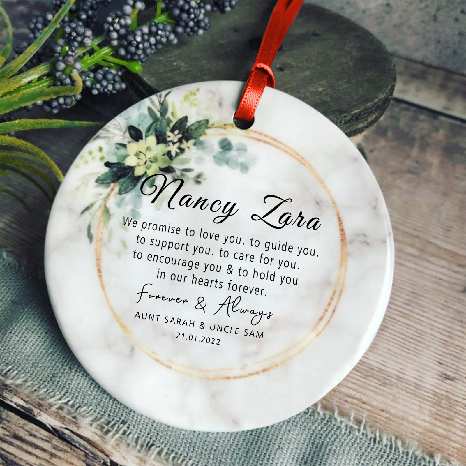 Personalized Baptism Ornaments - Custom Christian Godparent Gifts for Godson, Christening Keepsake for Boys - Perfect for Baptism Ceremonies, Baby Showers & Religious Celebrations