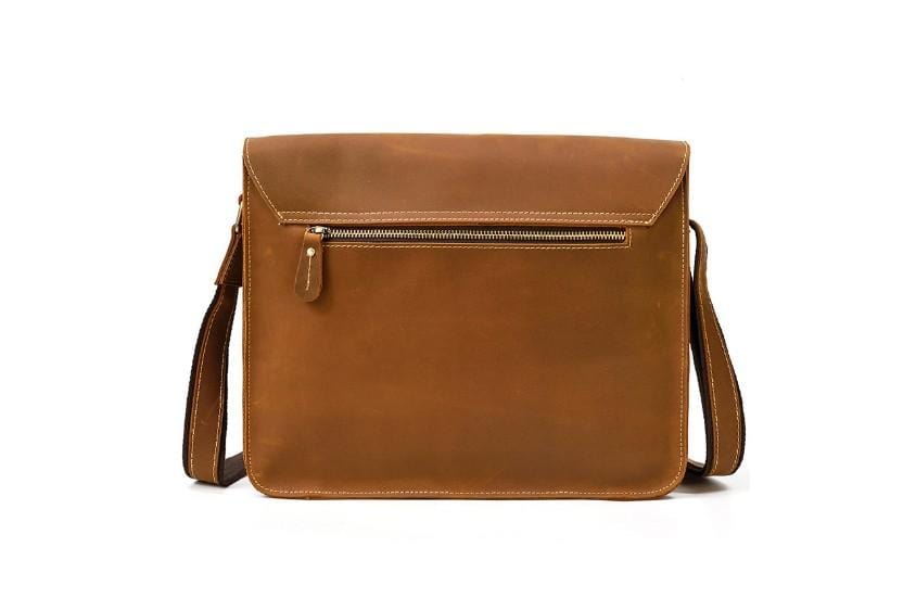 Premium Genuine Leather Shoulder Bag for Men & Women - Stylish Satchel Messenger Bag for Work, Travel & Everyday Use